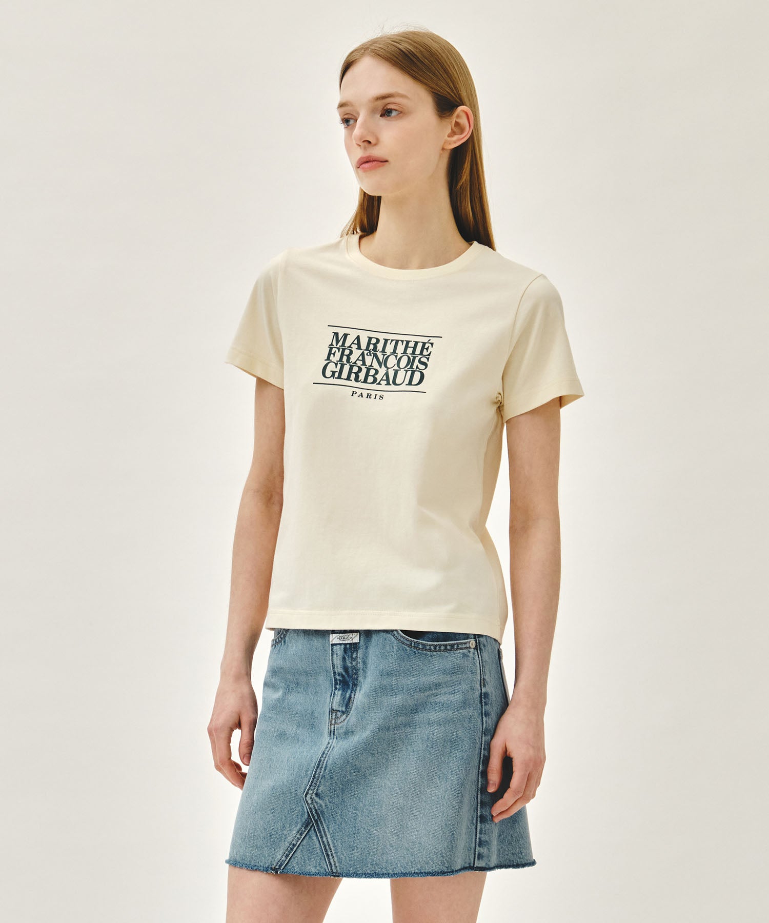 Marithe & Francois Girbaud - Classic Logo Tee (Cream/Green) product image 2 | TRAB K-Fashion Australia