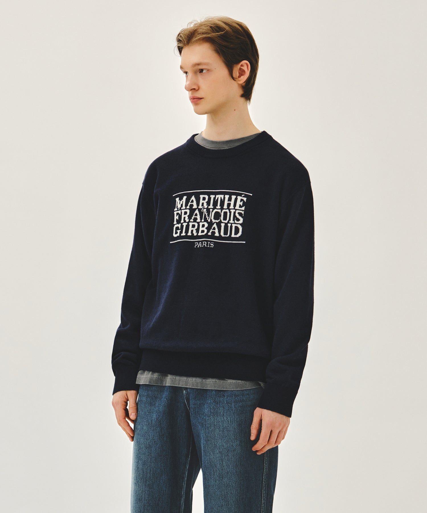 Marithe & Francois Girbaud - Classic Logo Knit Pullover (Navy) product image 2 | TRAB K-Fashion Australia