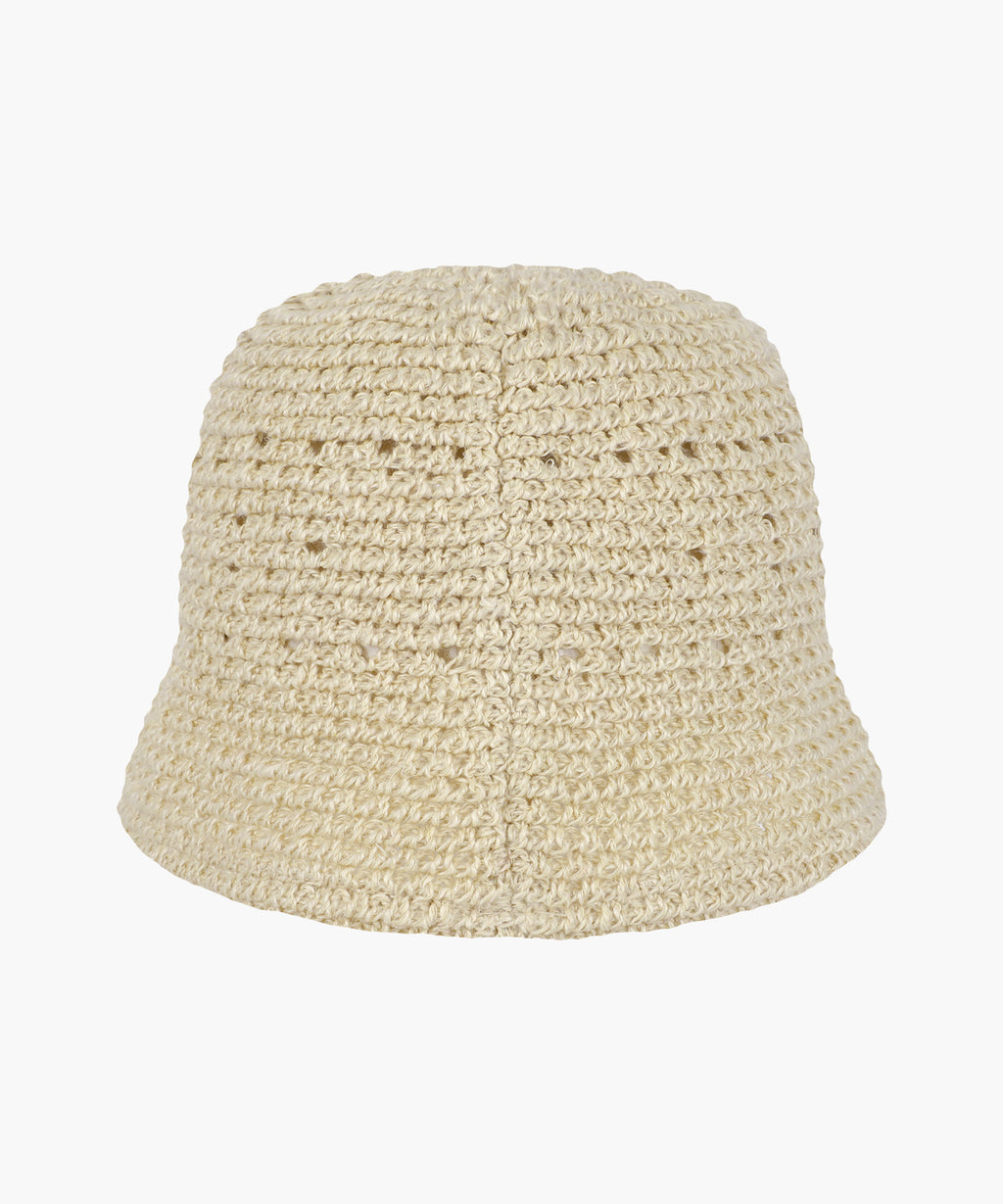 Marithe & Francois Girbaud - Circle Logo Crochet Bucket Hat (Light Beige) product image 2 | TRAB K-Fashion Australia