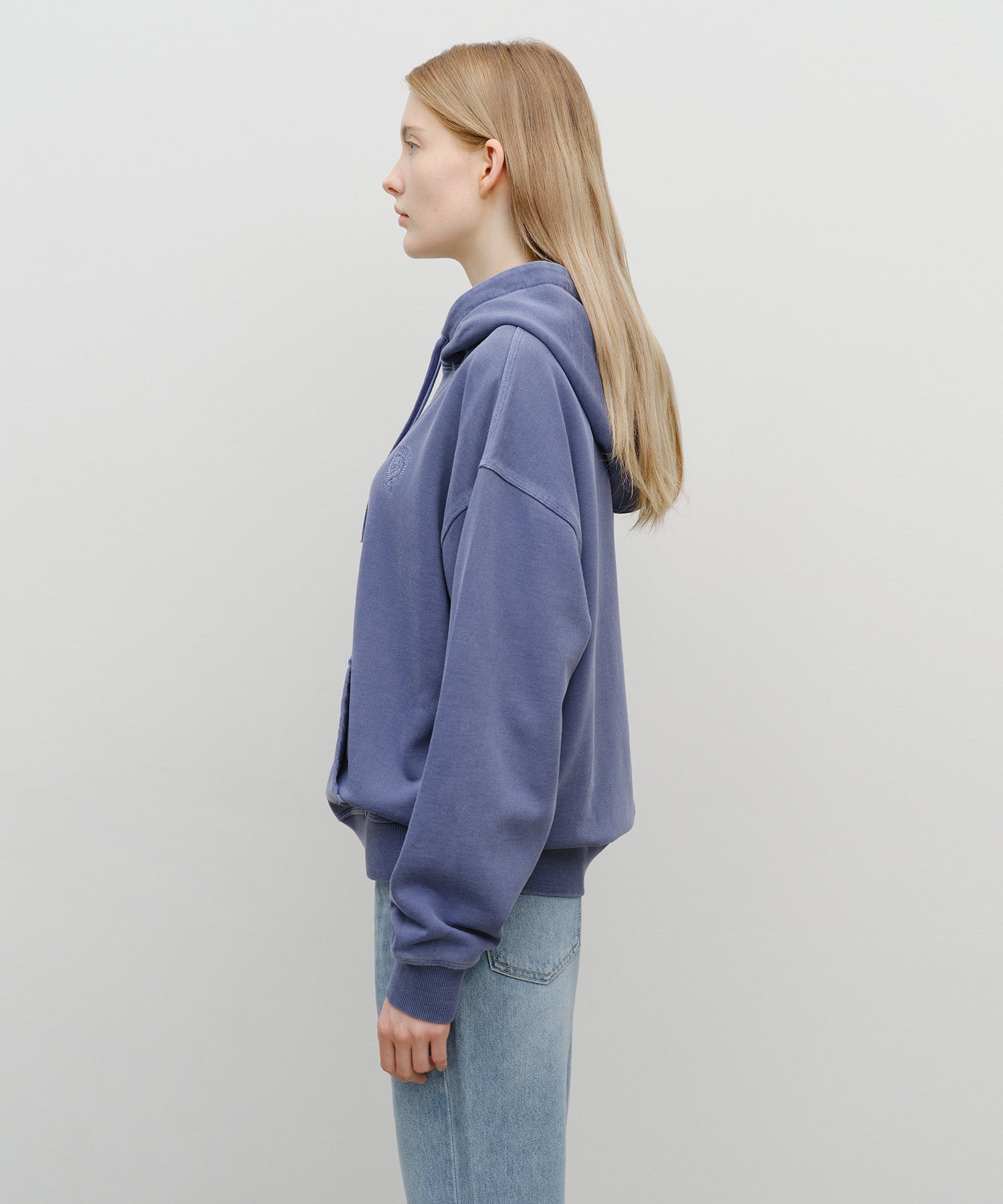 Marithe & Francois Girbaud - Crest Logo Garment Dyed Oversized Hoodie (Navy) product image 2 | TRAB K-Fashion Australia
