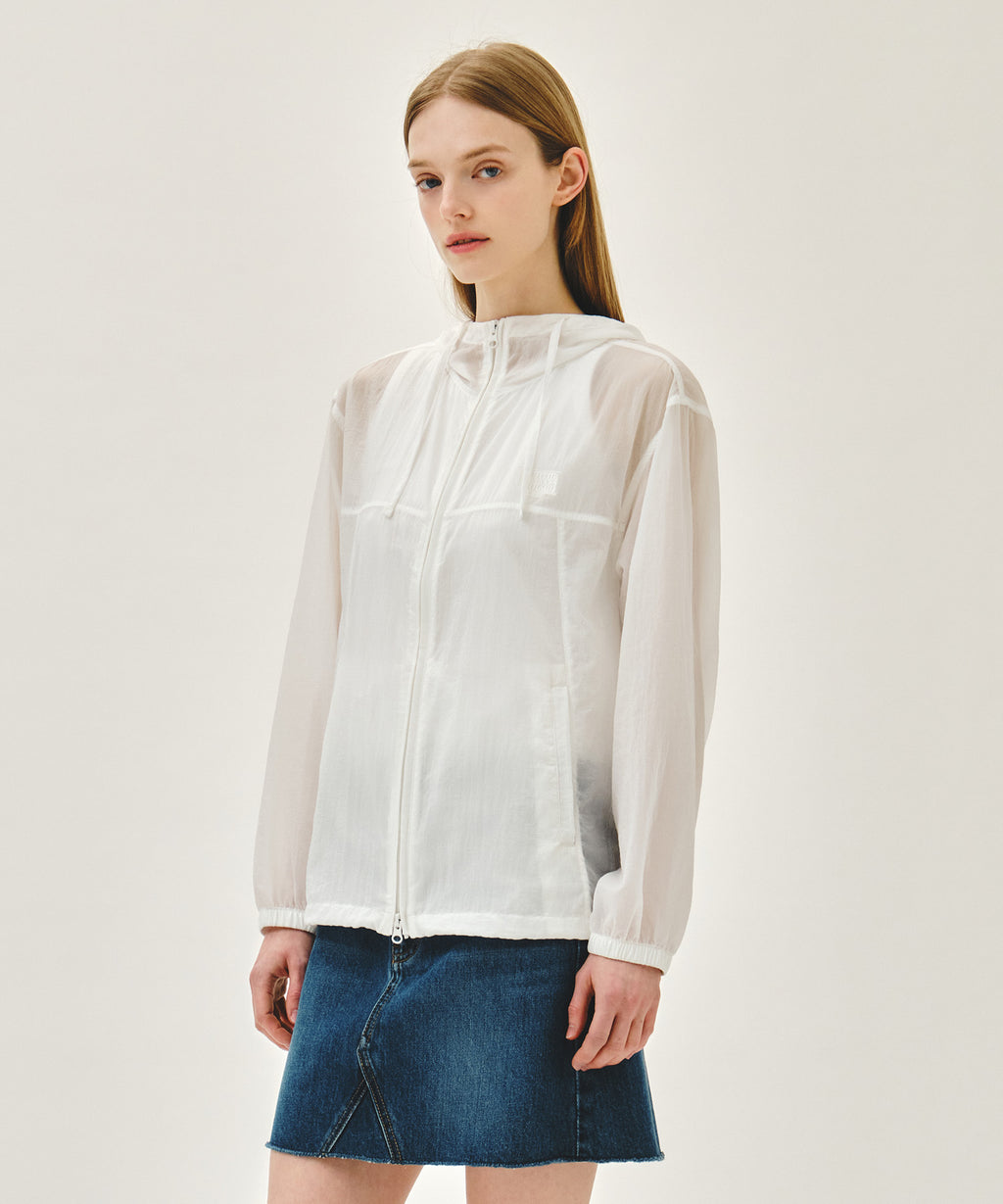 Marithe & Francois Girbaud - Hooded Packable Nylon Jacket (White) product image 2 | TRAB K-Fashion Australia