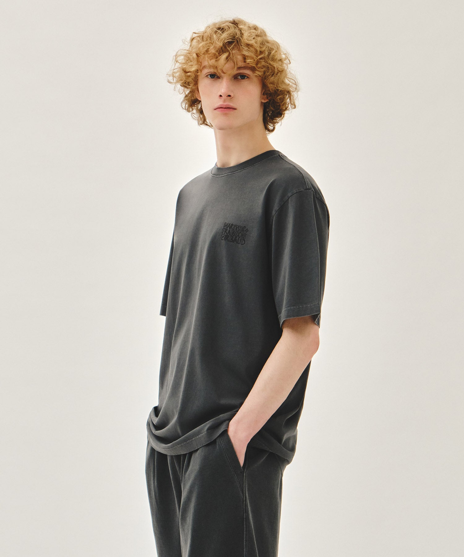 Marithe & Francois Girbaud - Drawing Logo Dyeing Tee (Charcoal) product image 2 | TRAB K-Fashion Australia