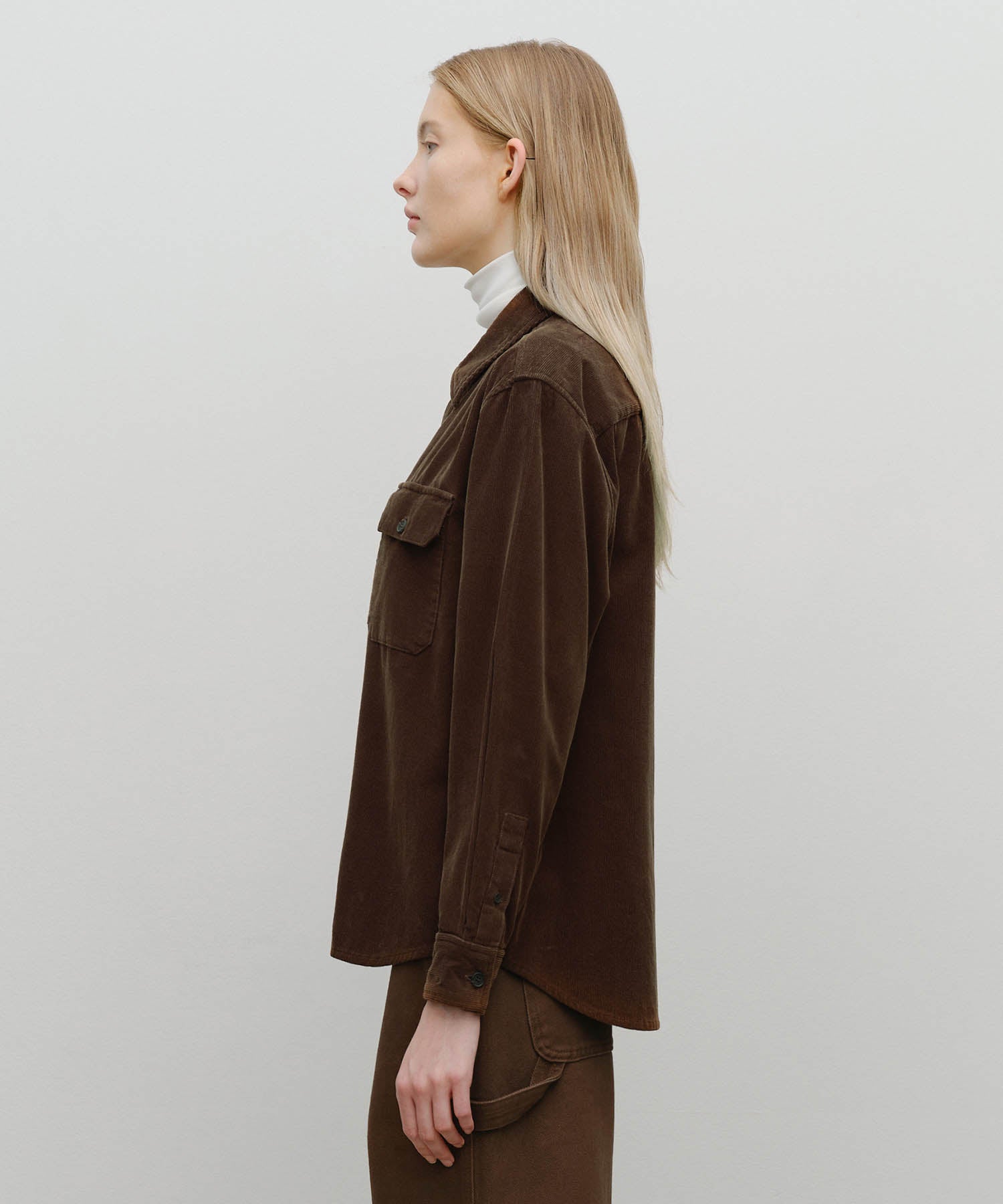 Marithe & Francois Girbaud - Classic Corduroy Shirt (Dark Brown) product image 2 | TRAB K-Fashion Australia