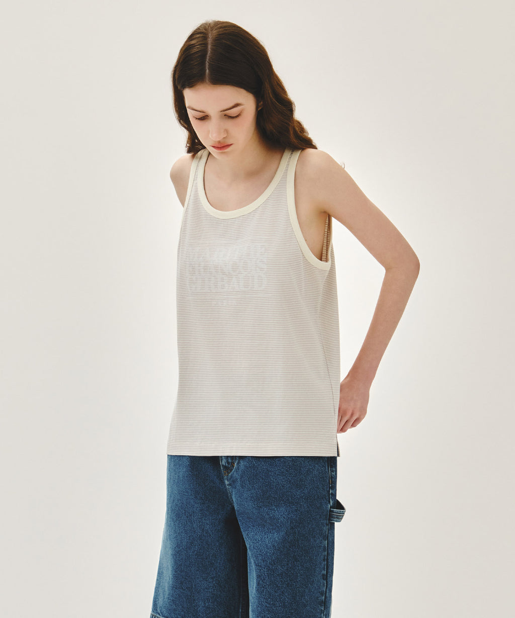 Marithe & Francois Girbaud - Shadow Classic Logo Sleeveless (Ivory) product image 2 | TRAB K-Fashion Australia