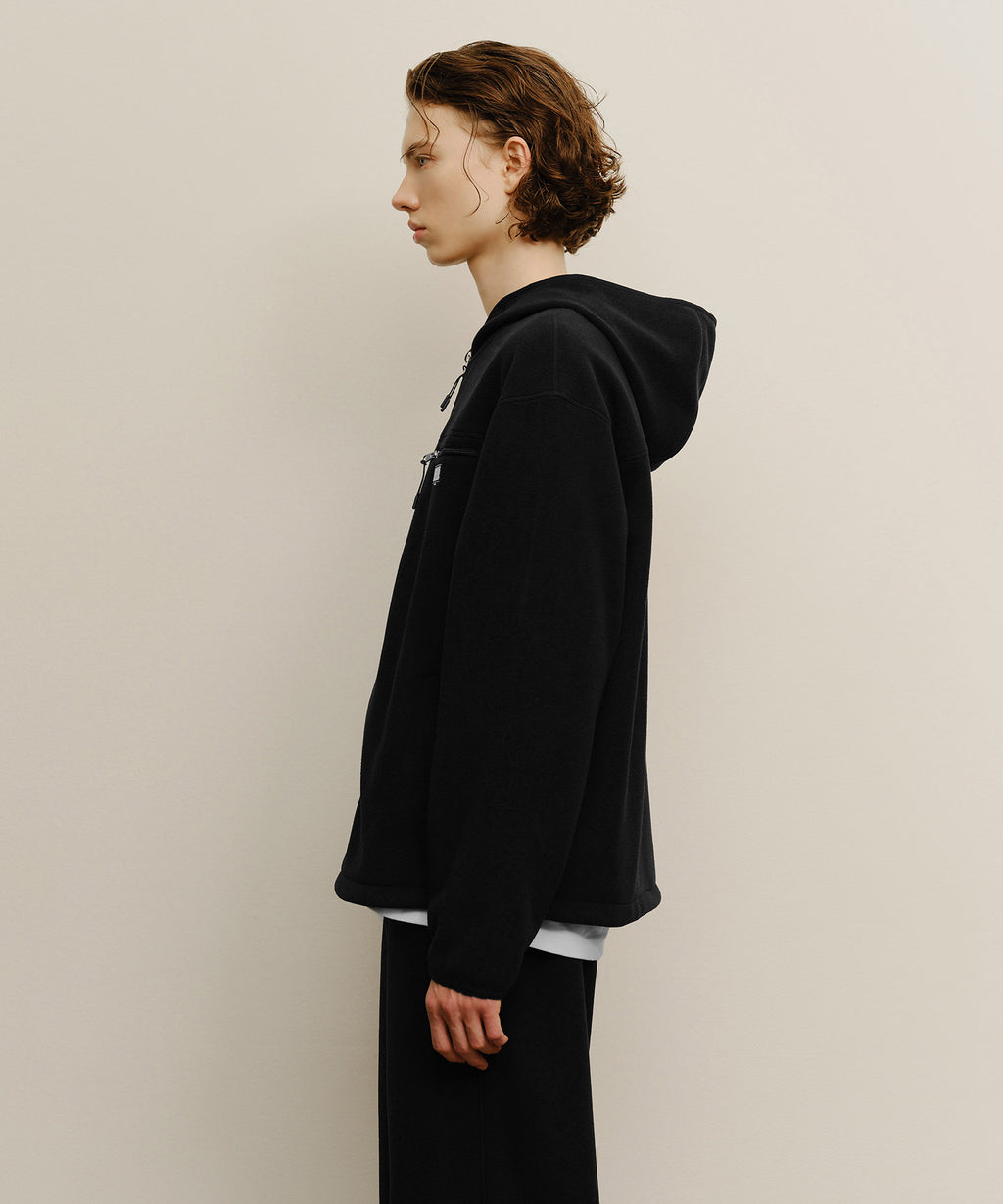 Marithe & Francois Girbaud - Marithe Sport Fleece Hood Zip-up Jacket (Black) product image 2 | TRAB K-Fashion Australia