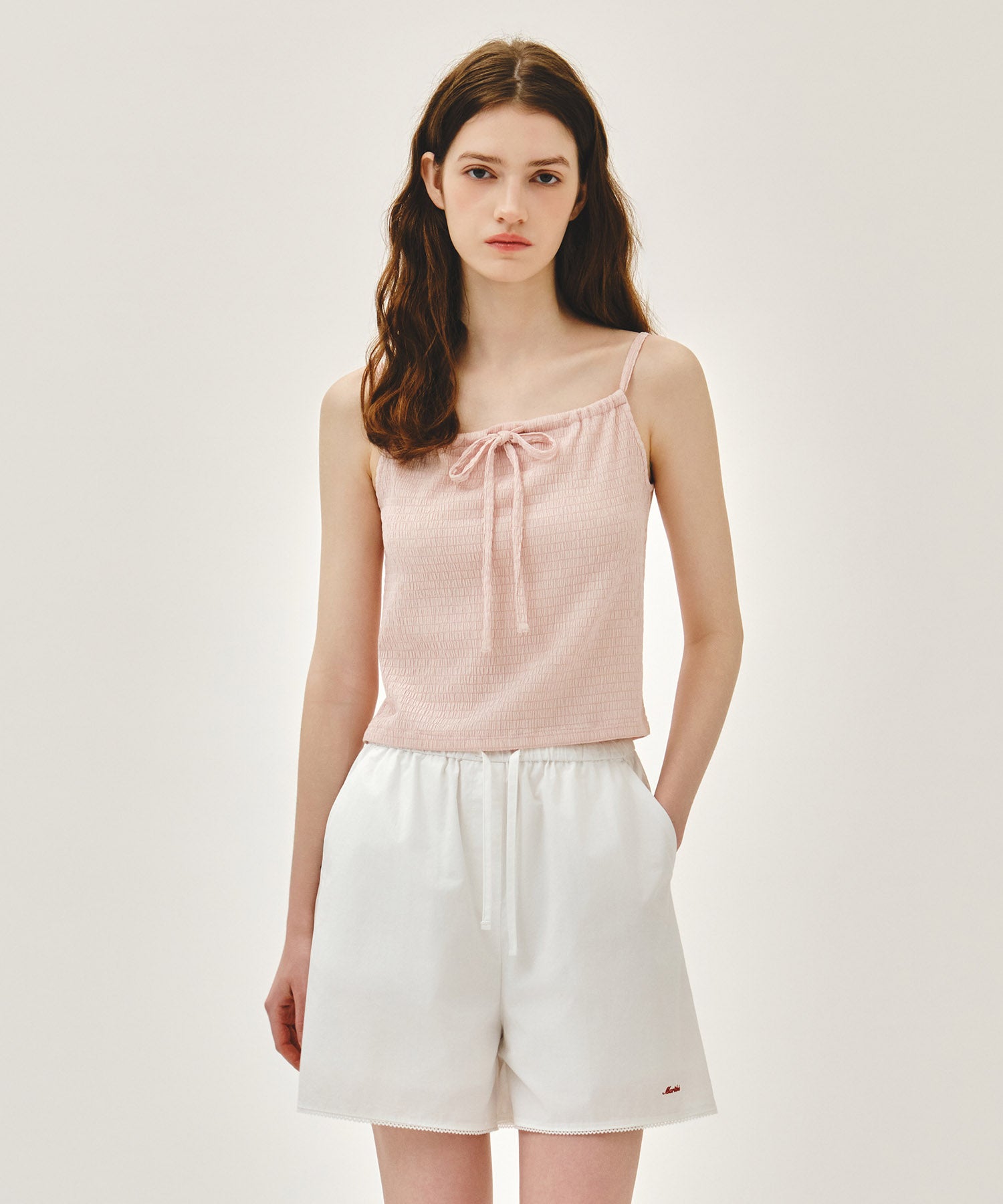 Marithe & Francois Girbaud - Crinkle Sleeveless + Cardigan Set (Pink) product image 2 | TRAB K-Fashion Australia