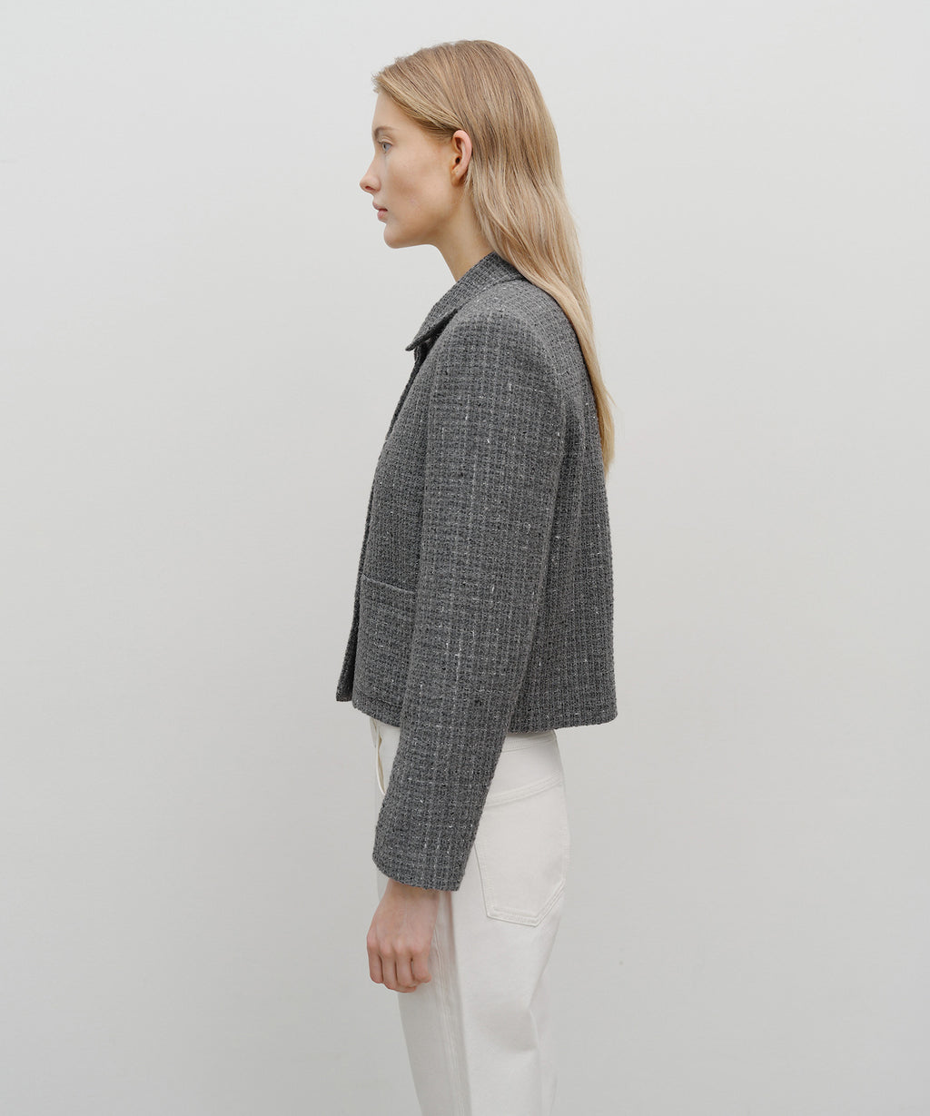 Marithe & Francois Girbaud - Collar Tweed Jacket (Gray) product image 2 | TRAB K-Fashion Australia