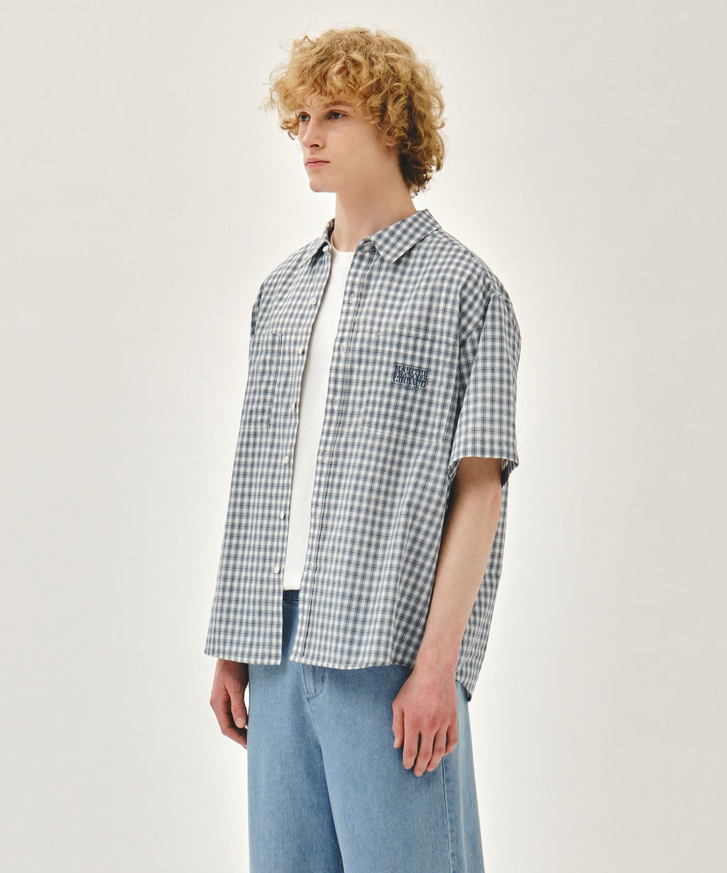 Marithe & Francois Girbaud - Check Half Sleeve Shirt (Ivory) product image 2 | TRAB K-Fashion Australia