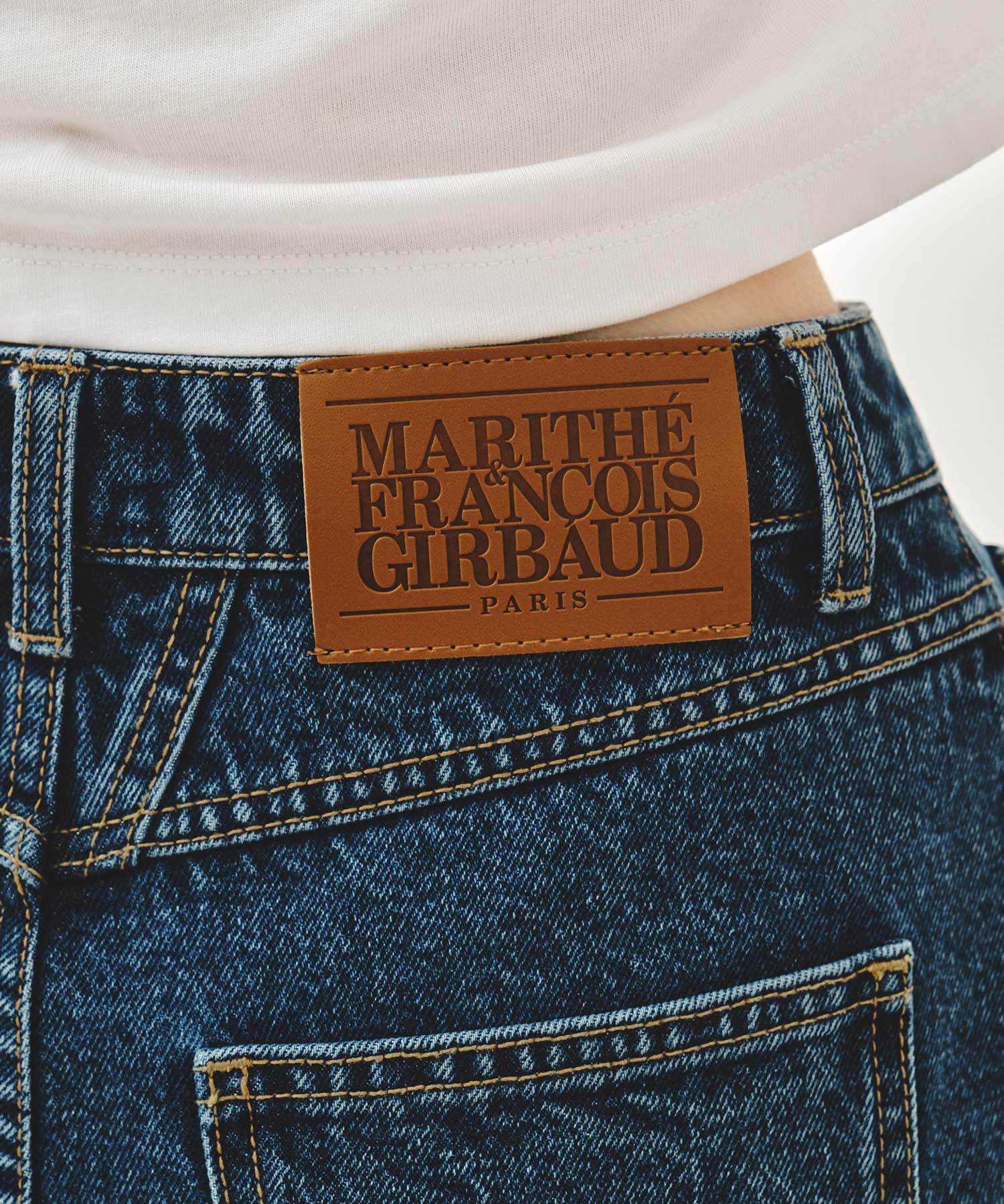 Marithe & Francois Girbaud - Raw Edge Washed Denim Shorts (Blue) product image 2 | TRAB K-Fashion Australia