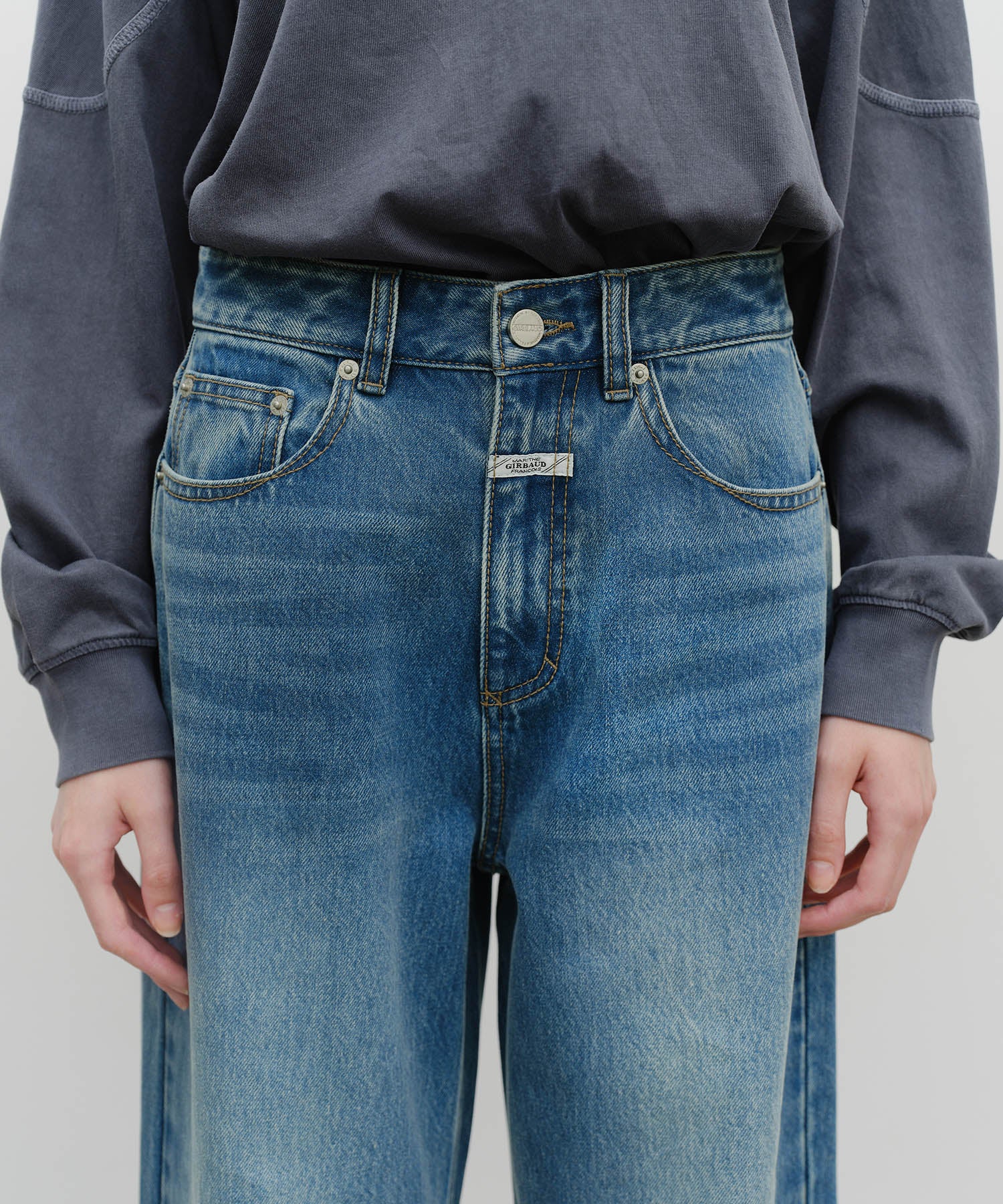 Marithe & Francois Girbaud - Wide Denim Pants (Blue) product image 3 | TRAB K-Fashion Australia