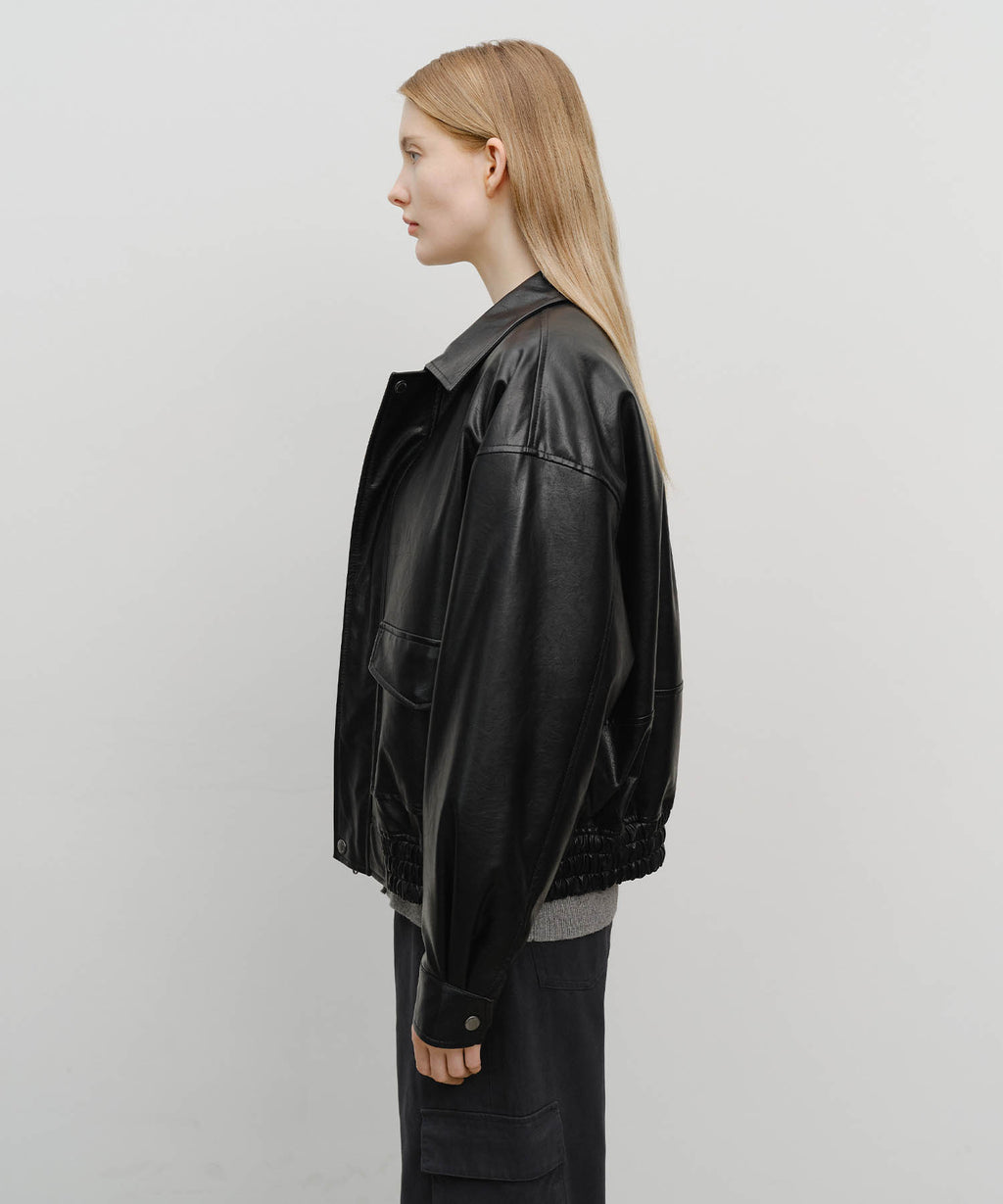 Marithe & Francois Girbaud - Faux Leather Padded Jacket (Black) product image 5 | TRAB K-Fashion Australia