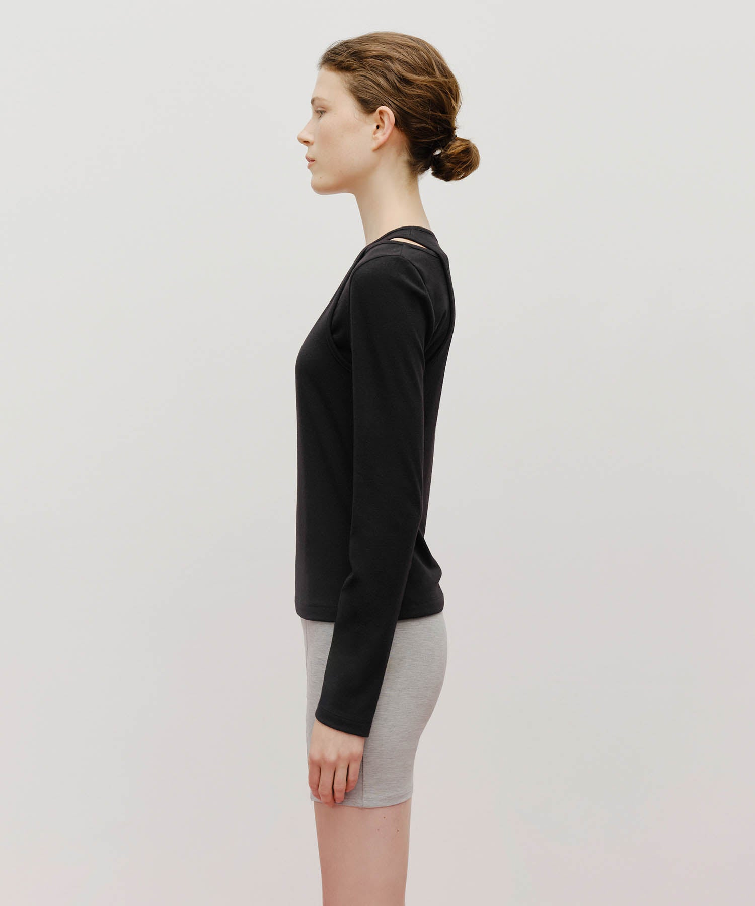 Marithe & Francois Girbaud - Layered Jersey Long Sleeve (Black) product image 2 | TRAB K-Fashion Australia
