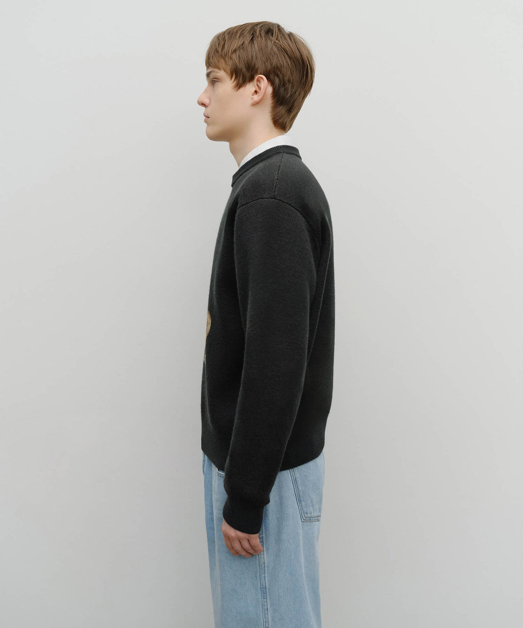 Marithe & Francois Girbaud - Doodle Bear Knit Pullover (Navy) product image 2 | TRAB K-Fashion Australia