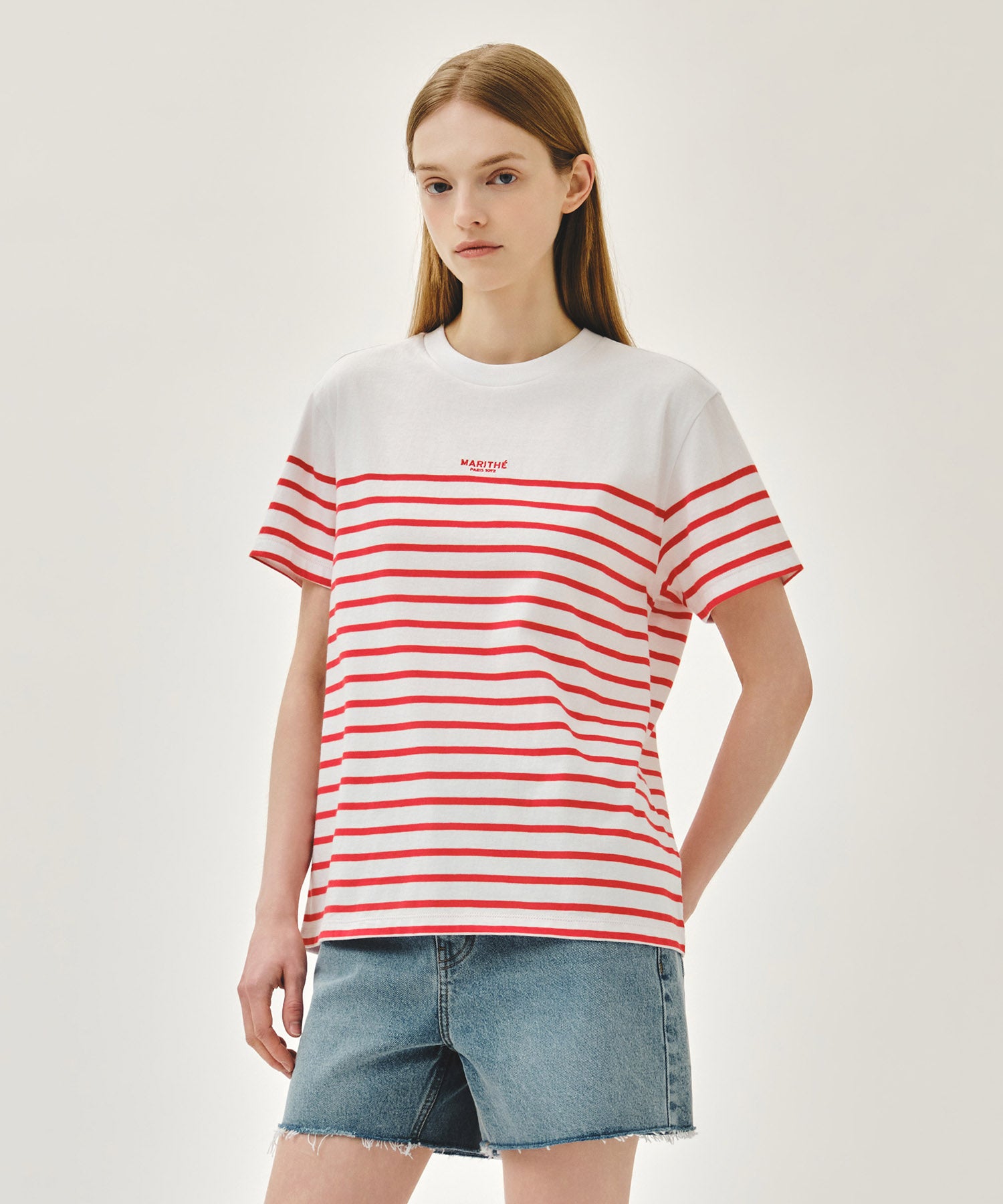 Marithe & Francois Girbaud - Block Stripe Tee (Red) product image 2 | TRAB K-Fashion Australia