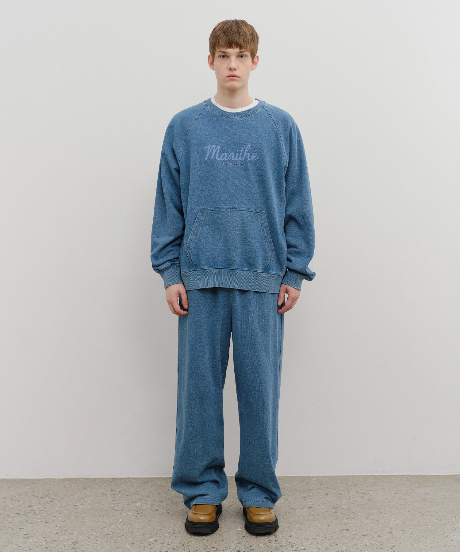 Marithe & Francois Girbaud - Garment Dyed Sweat Pants (Blue) product image 2 | TRAB K-Fashion Australia