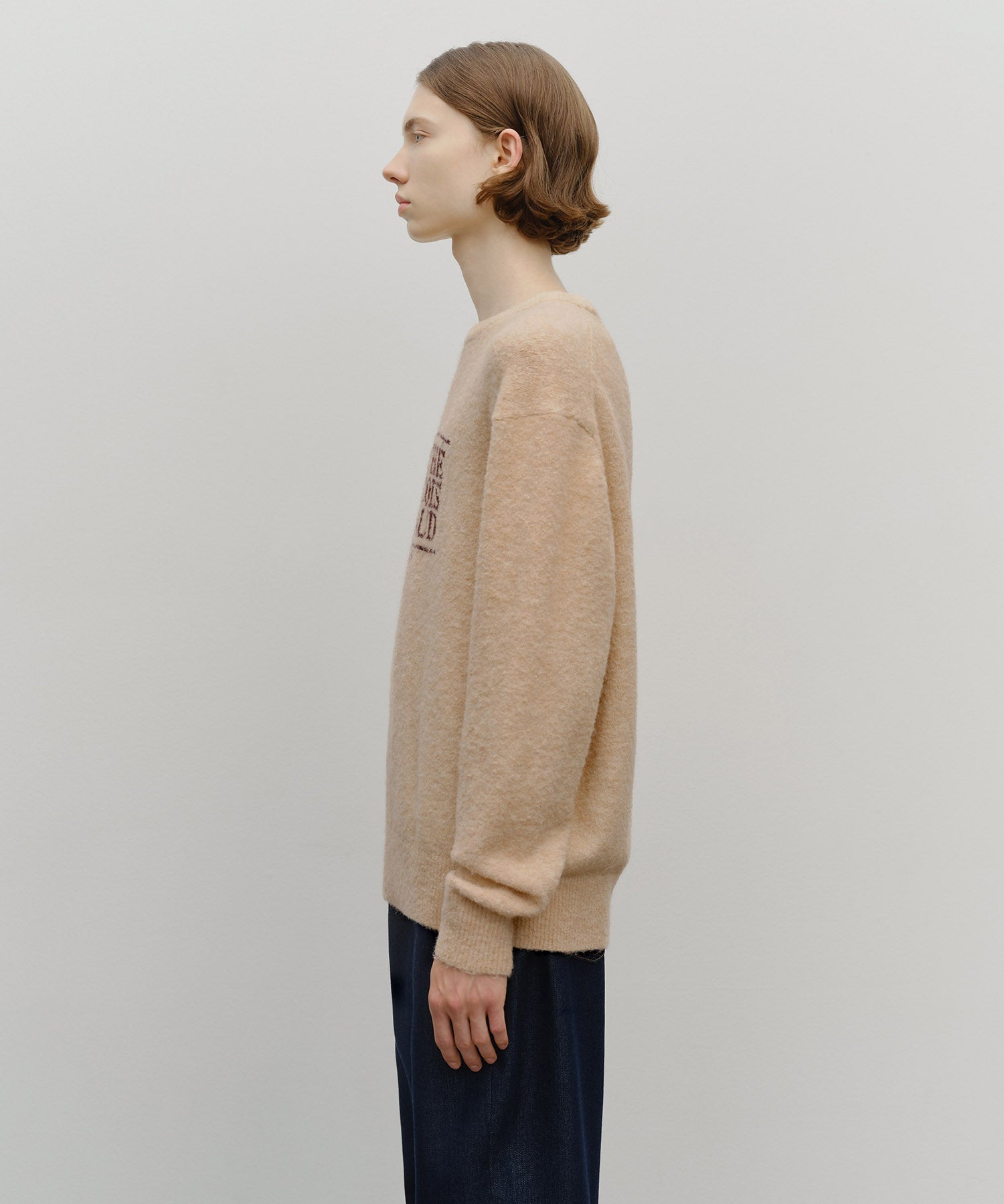 Marithe & Francois Girbaud - Boucle Classic Logo Knit Pullover (Ecru) product image 2 | TRAB K-Fashion Australia