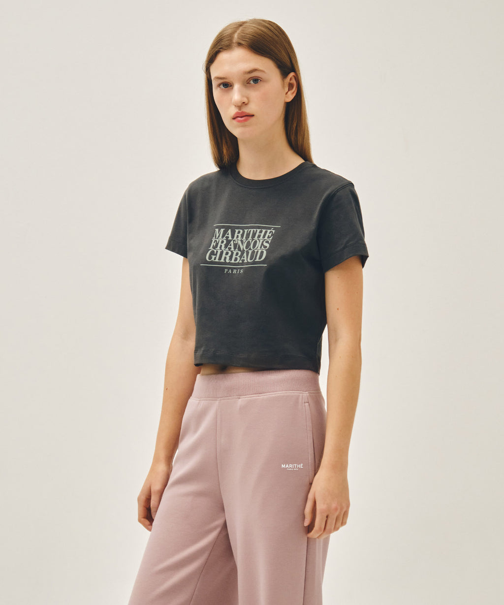 Marithe & Francois Girbaud - Classic Logo Crop Tee (Charcoal) product image 2 | TRAB K-Fashion Australia