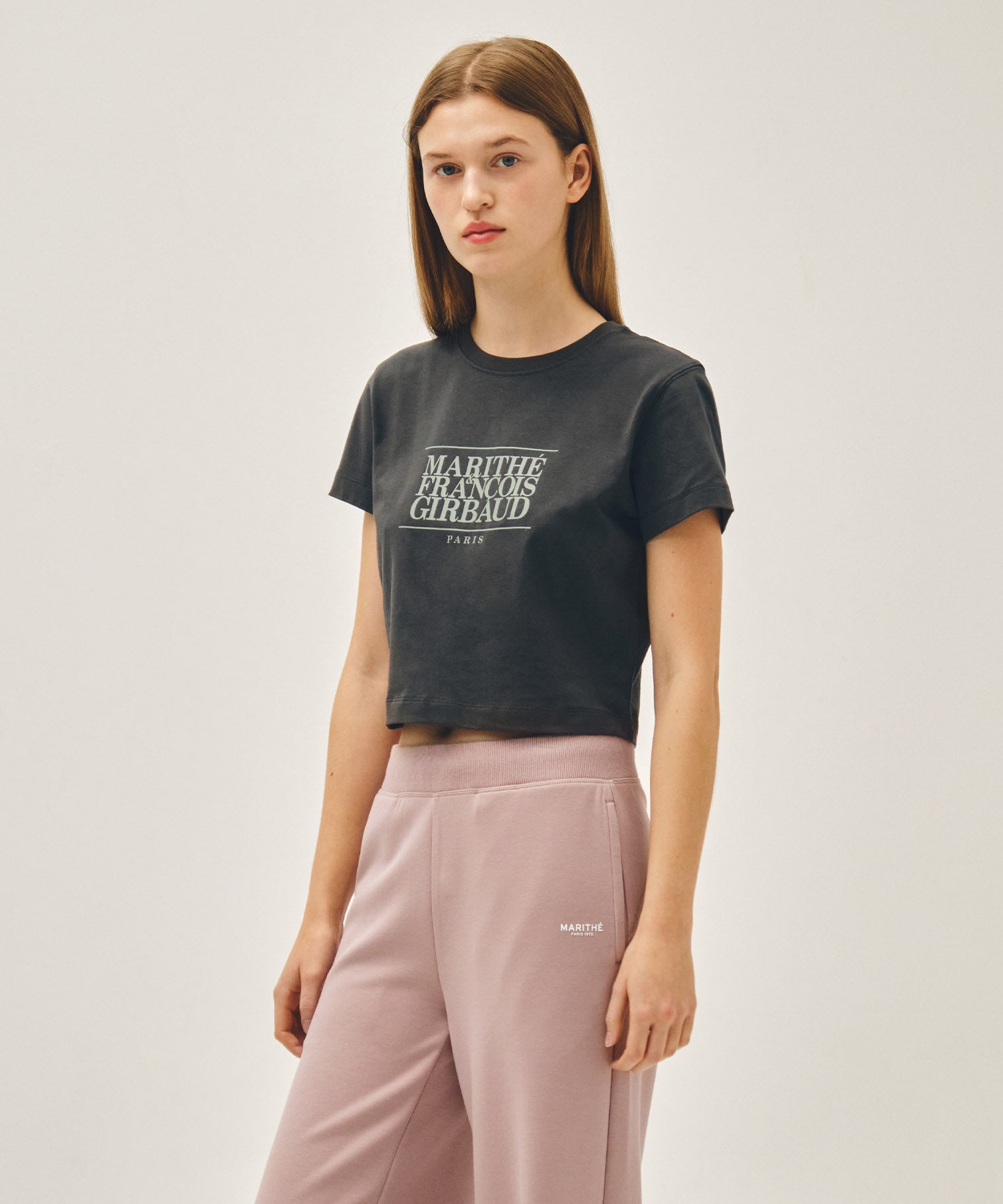 Marithe & Francois Girbaud - Classic Logo Crop Tee (Charcoal) product image 2 | TRAB K-Fashion Australia