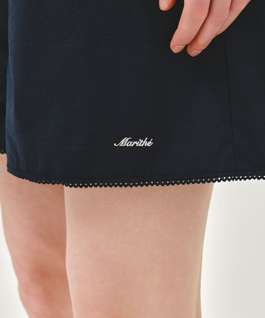 Marithe & Francois Girbaud - Lace Hem Shorts (Dark Navy) product image 2 | TRAB K-Fashion Australia