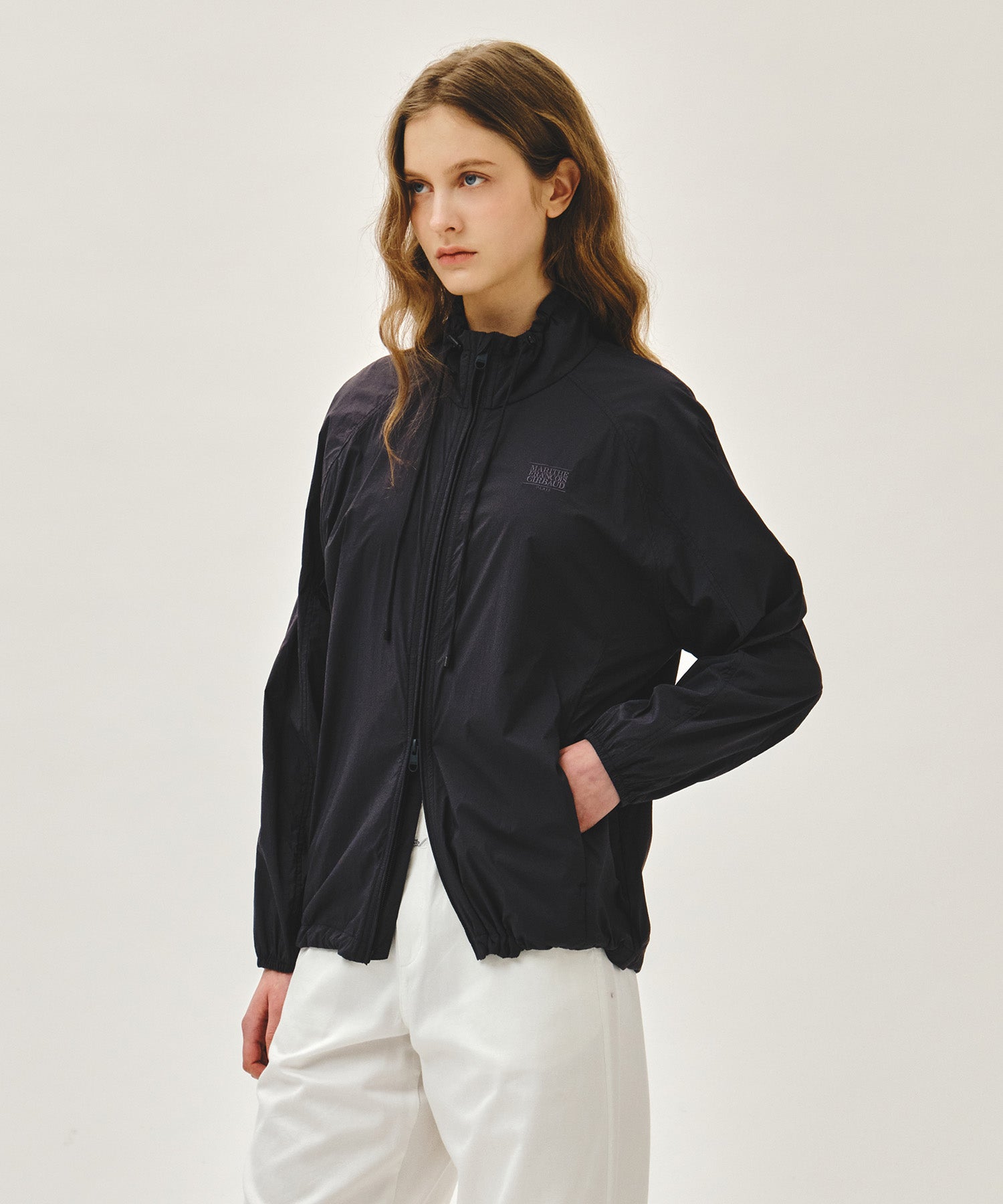 Marithe & Francois Girbaud - Highneck Packable Nylon Jacket (Charcoal) product image 2 | TRAB K-Fashion Australia