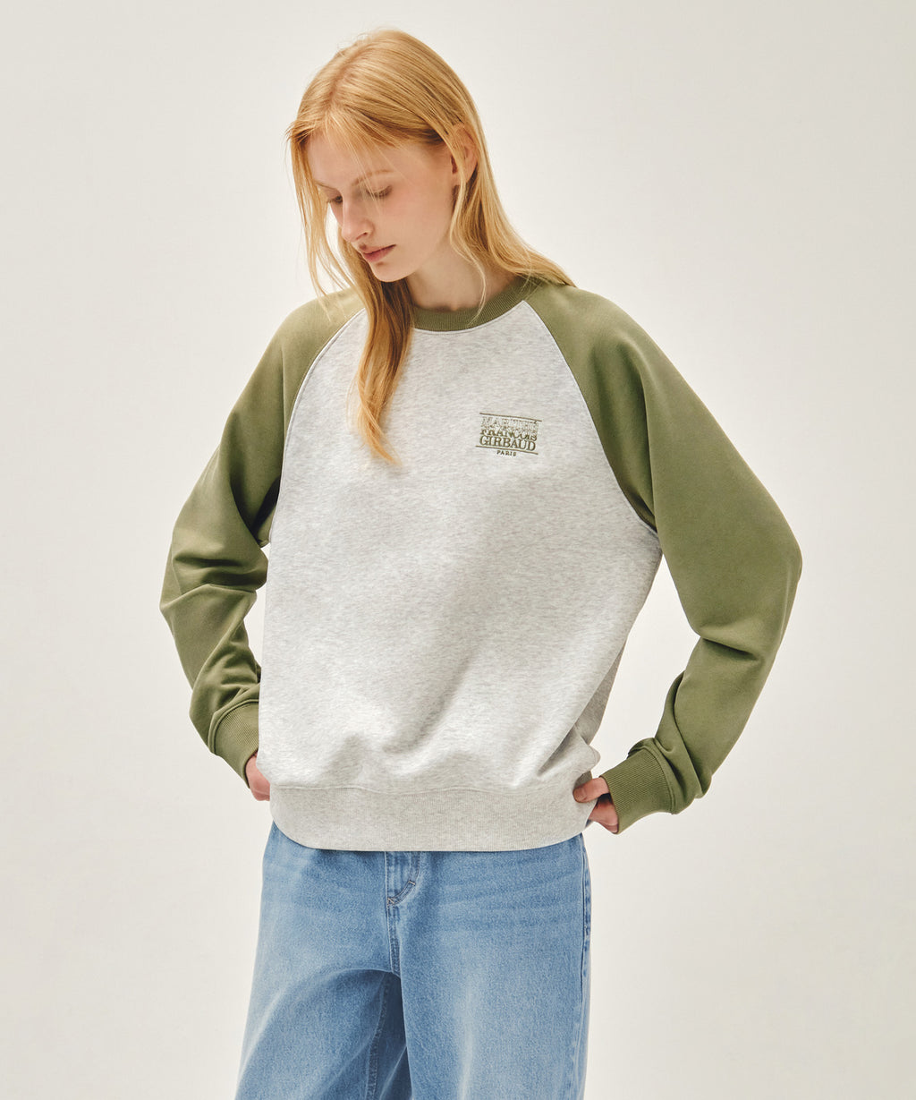 Marithe & Francois Girbaud - Small Classic Logo Color Block Sweatshirt (Khaki) product image 2 | TRAB K-Fashion Australia