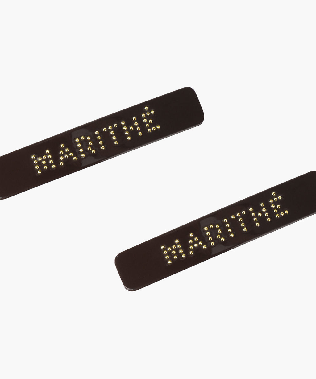 Marithe & Francois Girbaud - Regular Logo Metal Ball Hair Pin 2pack (Brown) product image 2 | TRAB K-Fashion Australia