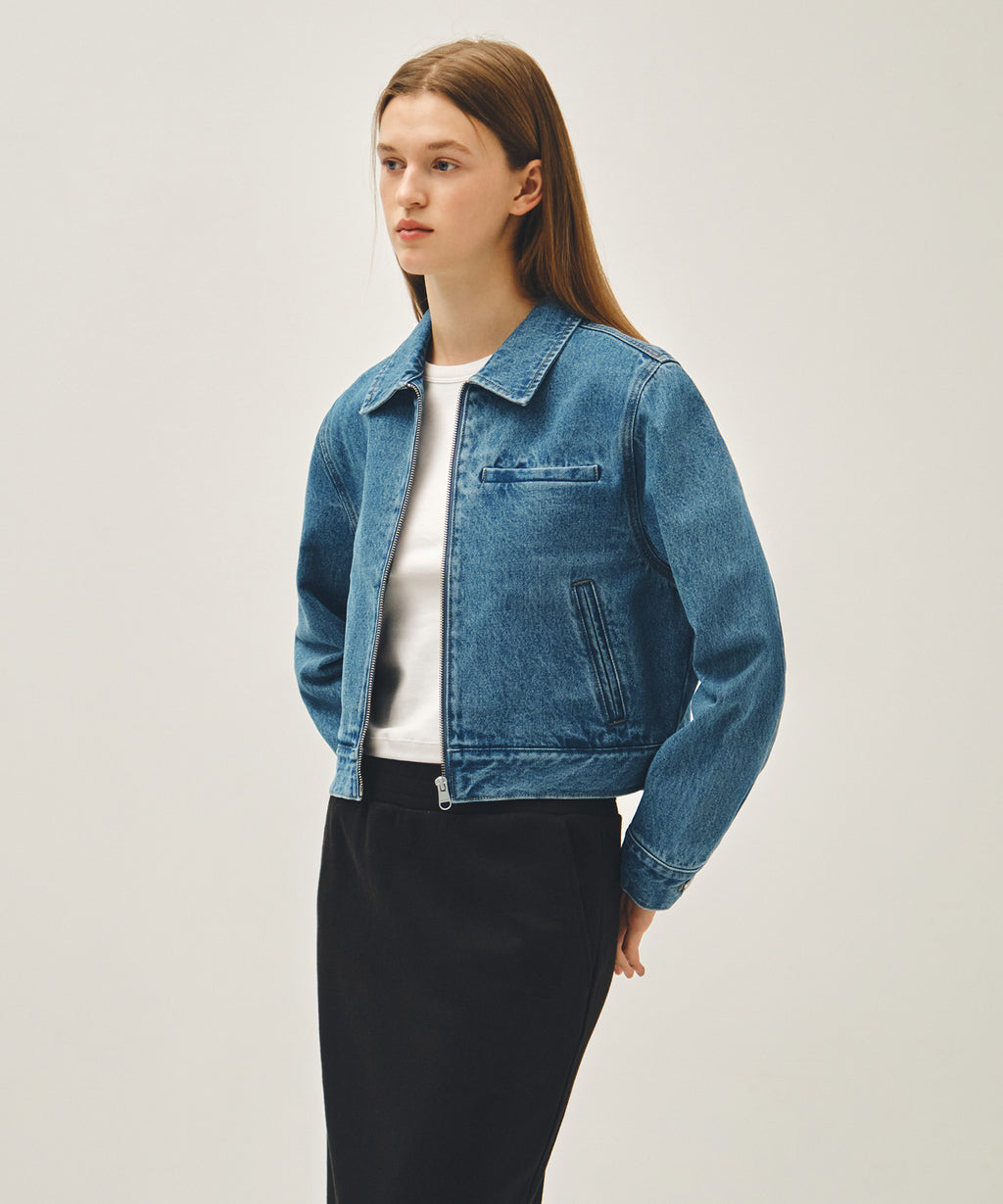 Marithe & Francois Girbaud - Crop Denim Blouson Jacket (Blue) product image 2 | TRAB K-Fashion Australia