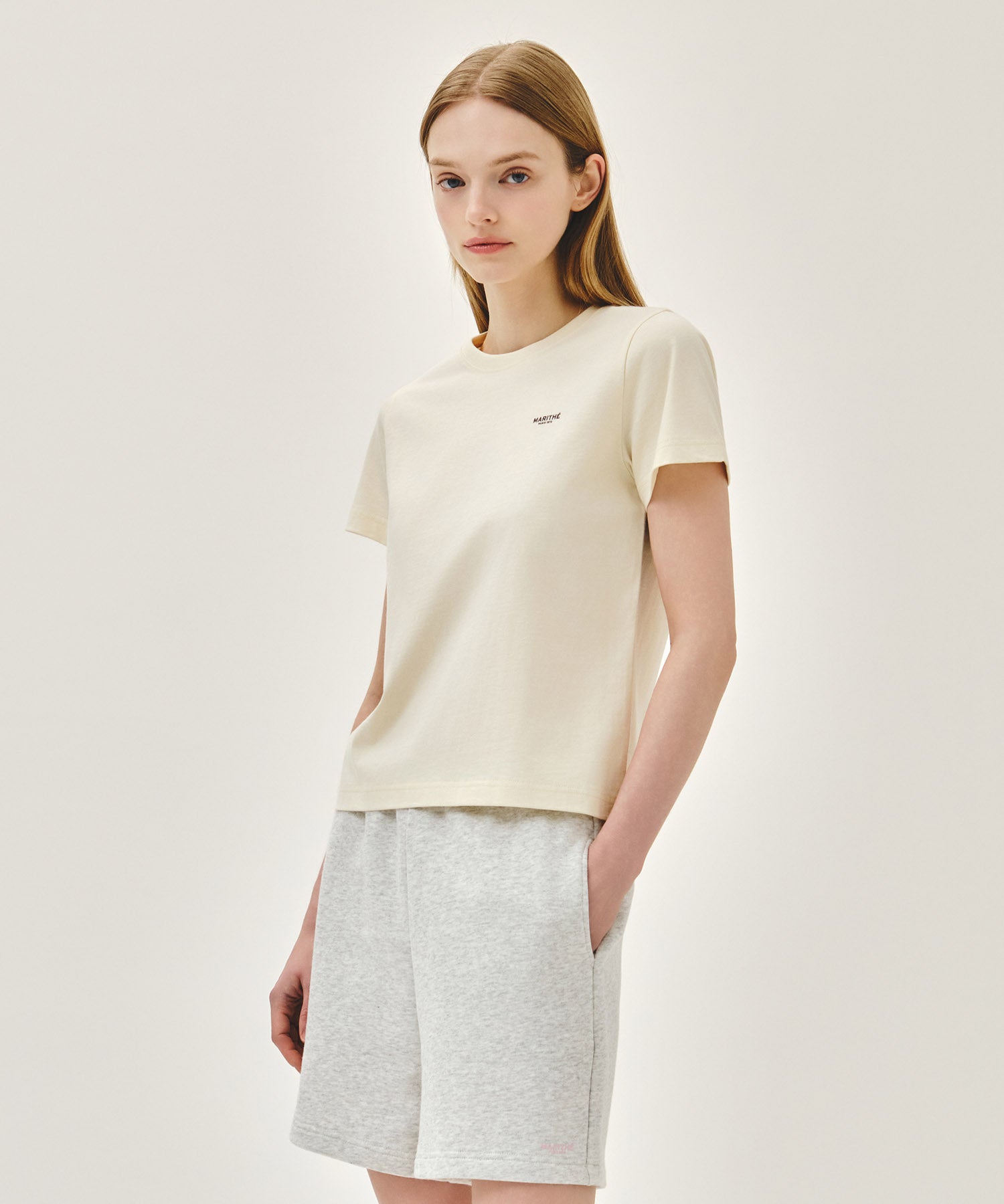 Marithe & Francois Girbaud - Small Regular Logo Tee (Cream) product image 2 | TRAB K-Fashion Australia