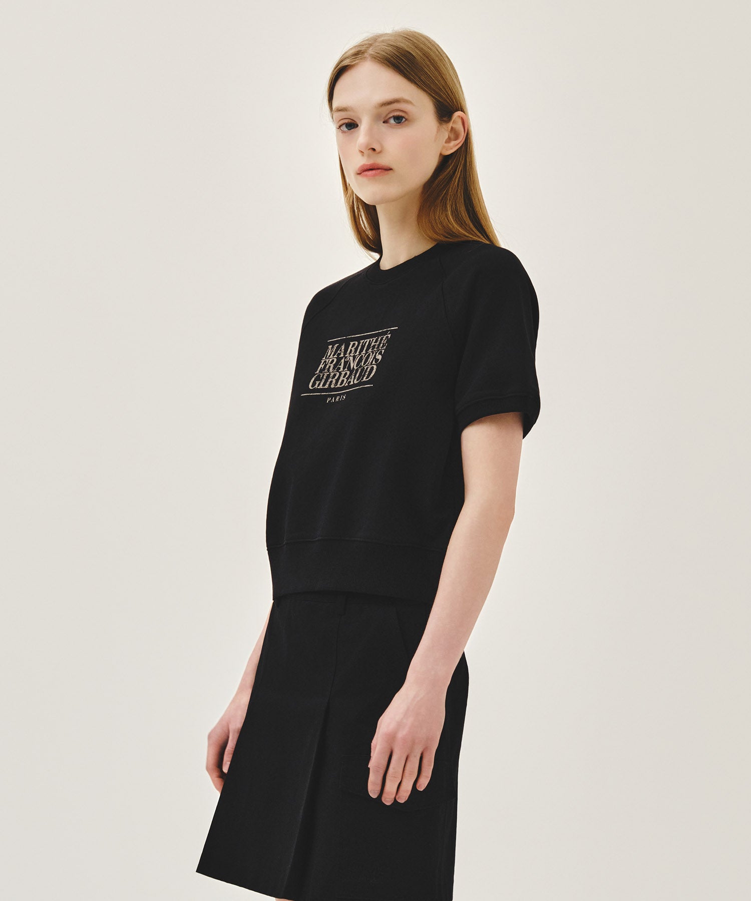 Marithe & Francois Girbaud - Vintage Classic Logo Half Sweatshirt (Black) product image 2 | TRAB K-Fashion Australia