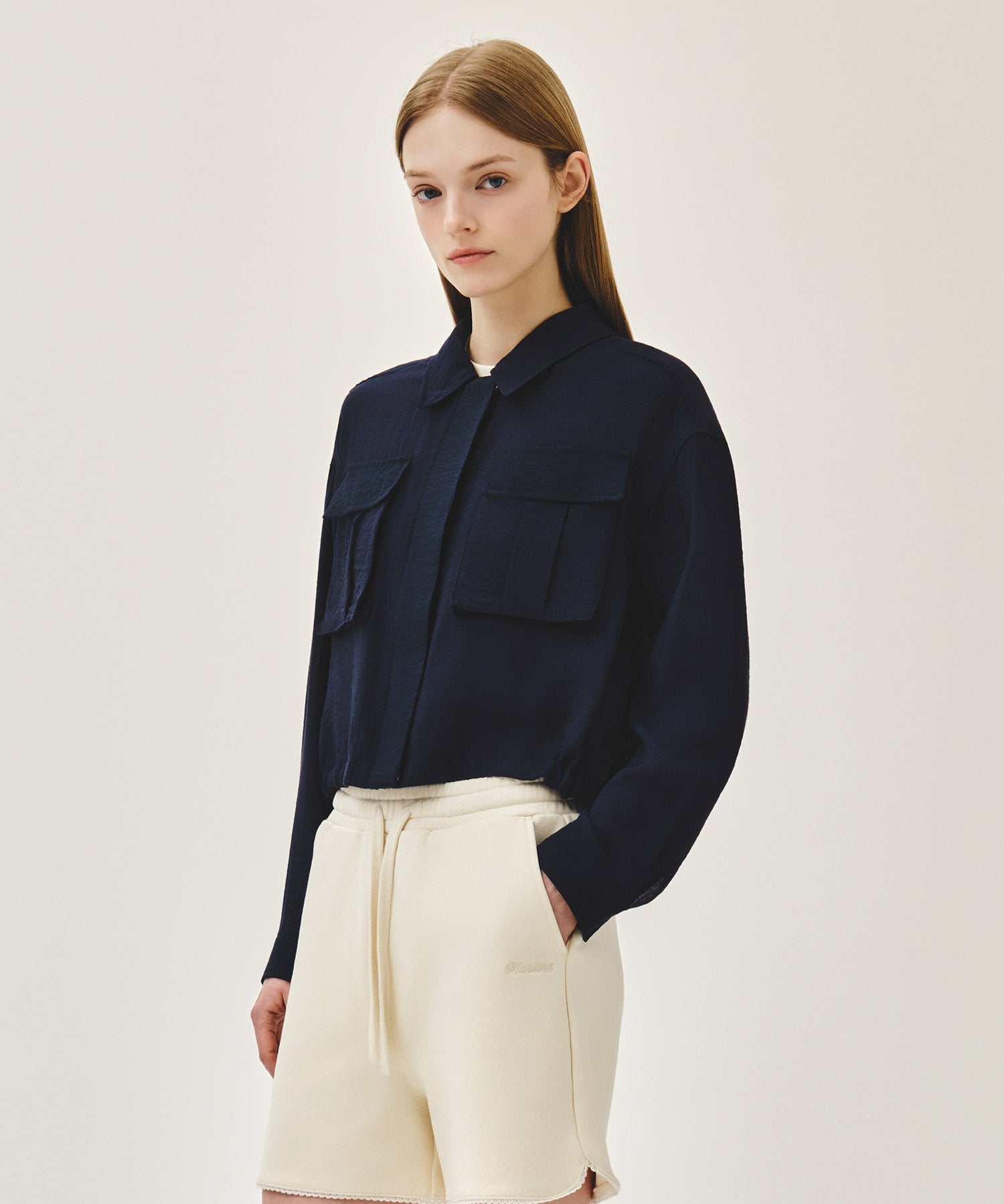 Marithe & Francois Girbaud - Crop Sheer Jacket (Navy) product image 2 | TRAB K-Fashion Australia