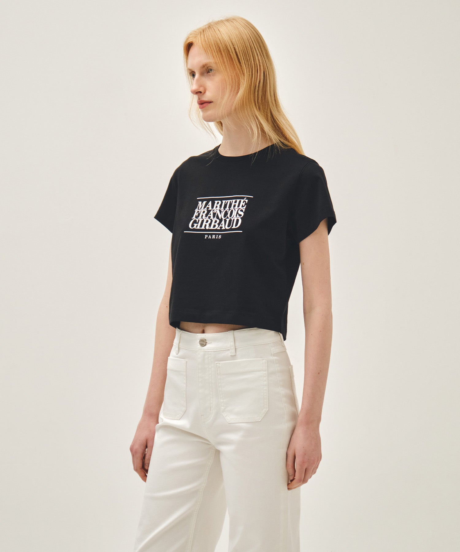 Marithe & Francois Girbaud - Classic Logo Crop Tee (Black) product image 2 | TRAB K-Fashion Australia