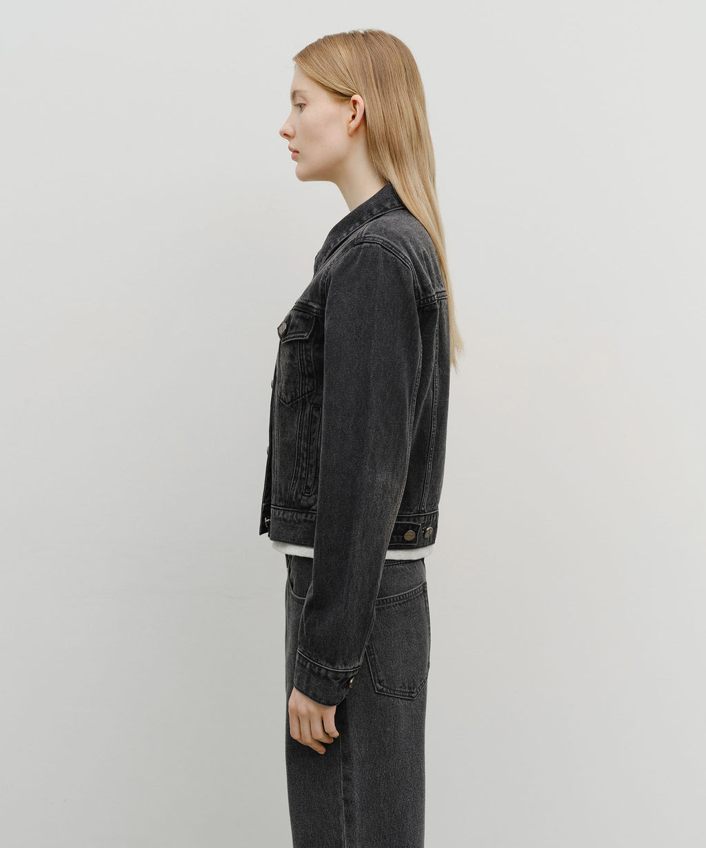 Marithe & Francois Girbaud - Denim Trucker Jacket (Black) product image 2 | TRAB K-Fashion Australia