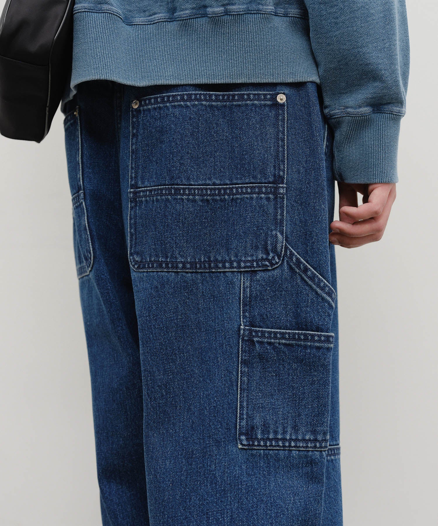 Marithe & Francois Girbaud - Double Knee Carpenter Denim Pants (Dark Blue) product image 2 | TRAB K-Fashion Australia