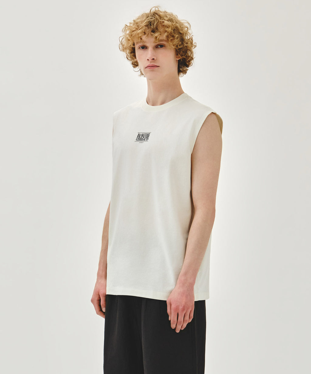 Marithe & Francois Girbaud - Sorona Cool Small Classic Logo Sleeveless (Ivory) product image 2 | TRAB K-Fashion Australia