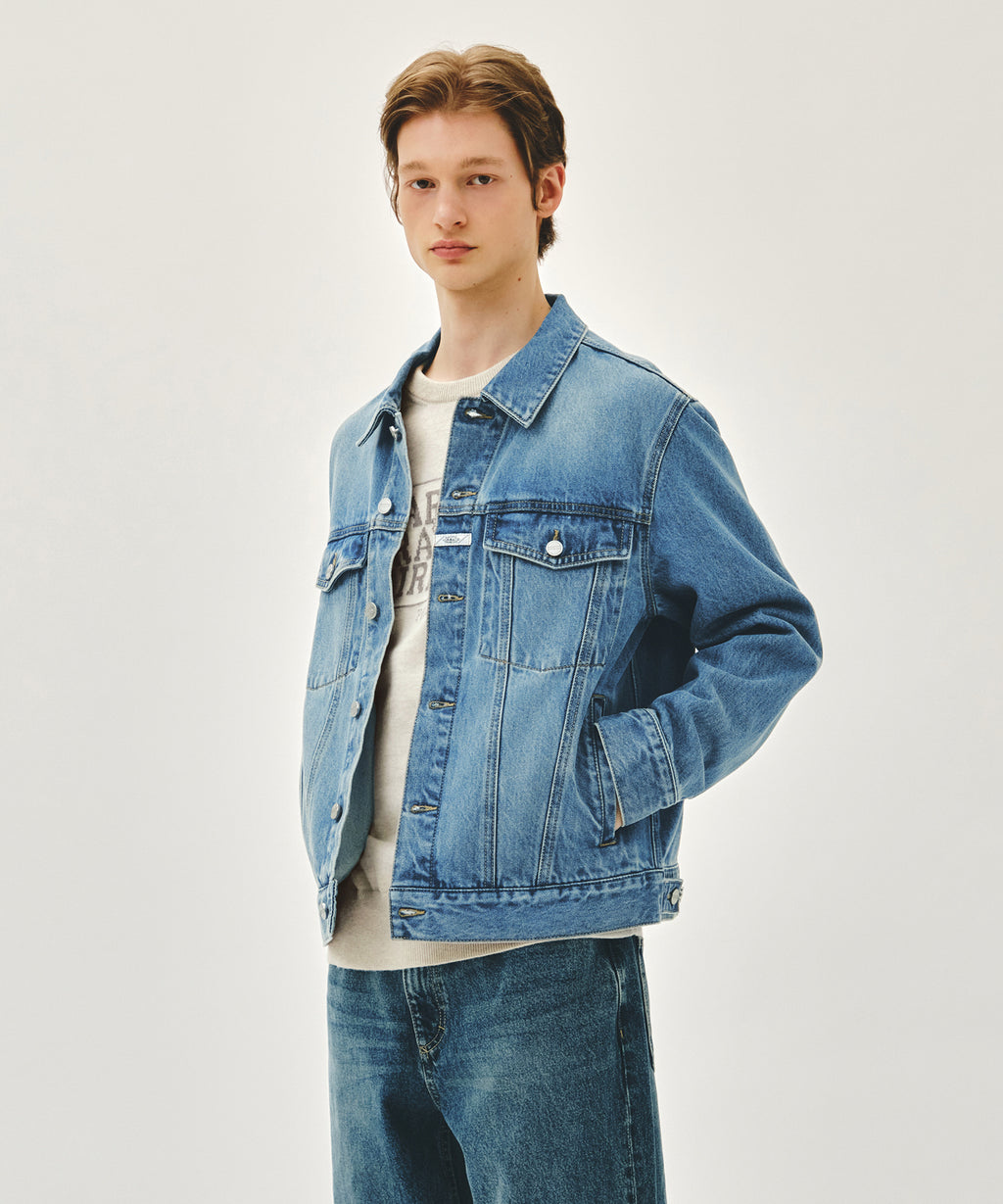 Marithe & Francois Girbaud - Denim Trucker Jacket (Light Blue) product image 2 | TRAB K-Fashion Australia