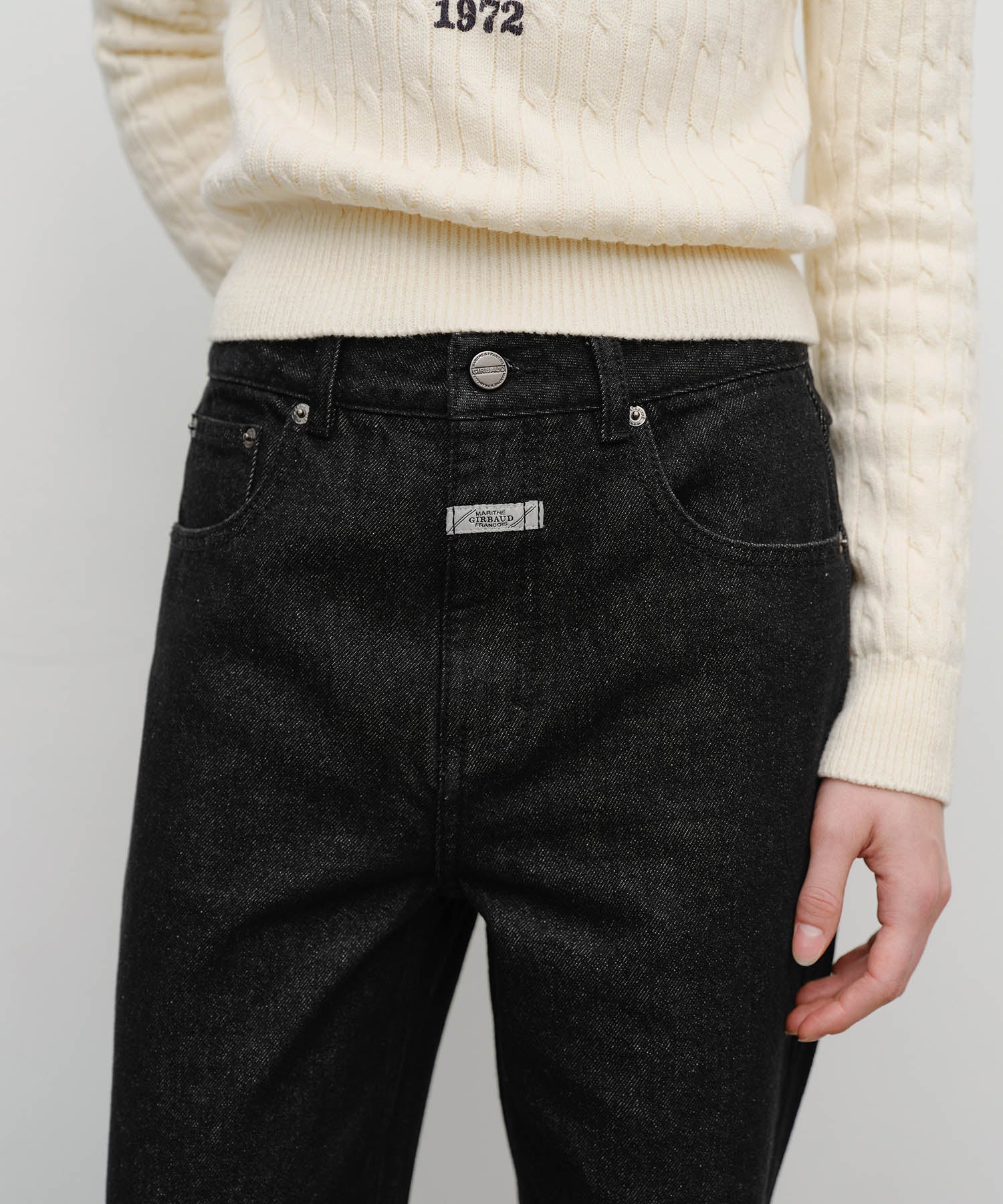 Marithe & Francois Girbaud - Straight Fit Raw Denim Pants (Black) product image 2 | TRAB K-Fashion Australia