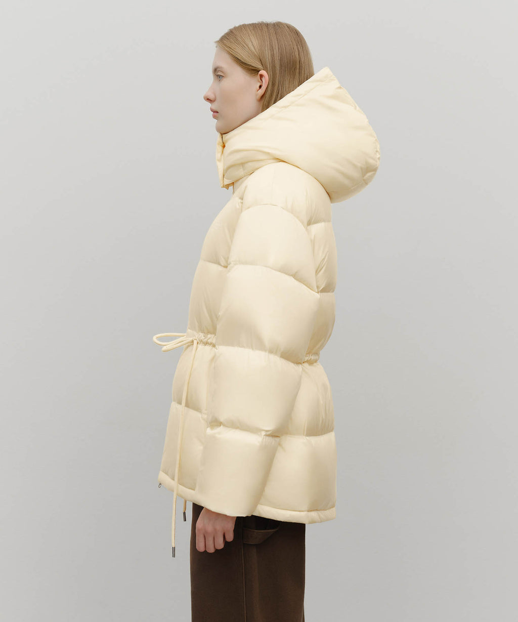 Marithe & Francois Girbaud - Waist String Mid Down Jacket (Light Beige) product image 2 | TRAB K-Fashion Australia