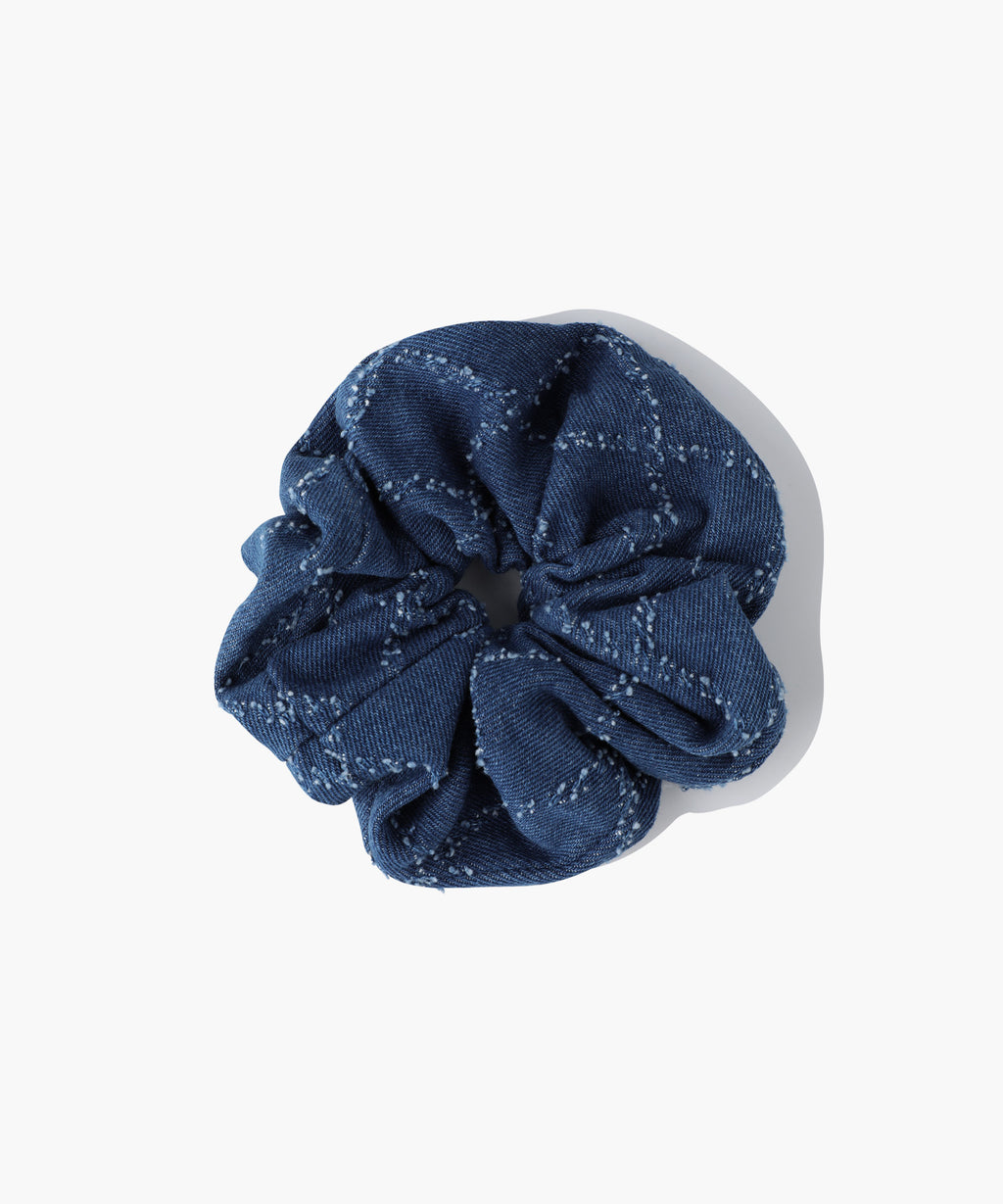 Marithe & Francois Girbaud - Classic Logo Denim Pattern Hair Scrunchie (Blue) product image 2 | TRAB K-Fashion Australia