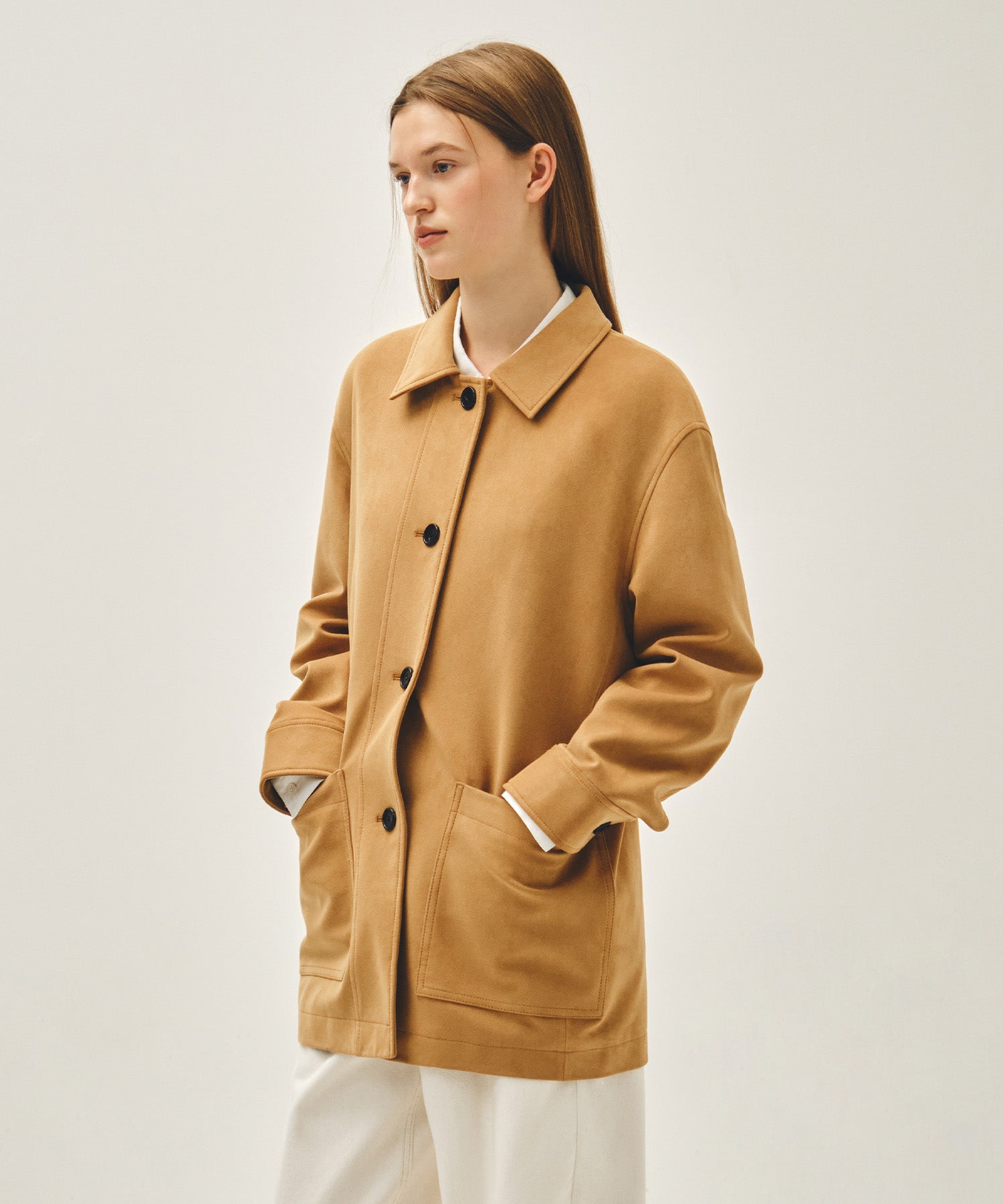 Marithe & Francois Girbaud - Faux Suede Collar Jacket (Camel) product image 2 | TRAB K-Fashion Australia