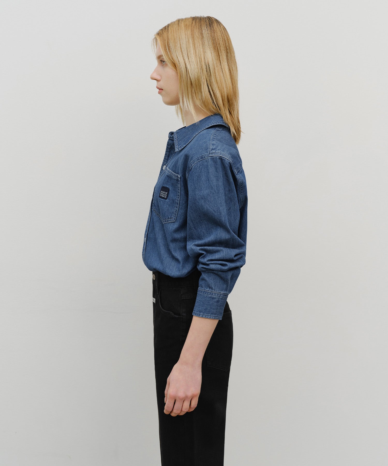 Marithe & Francois Girbaud - Logo Denim Shirt (Blue) product image 2 | TRAB K-Fashion Australia