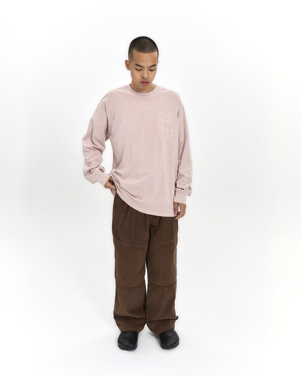 yeseyesee - Double Knee Corduroy Pants (Dark Brown) product image 7 | TRAB K-Fashion Australia