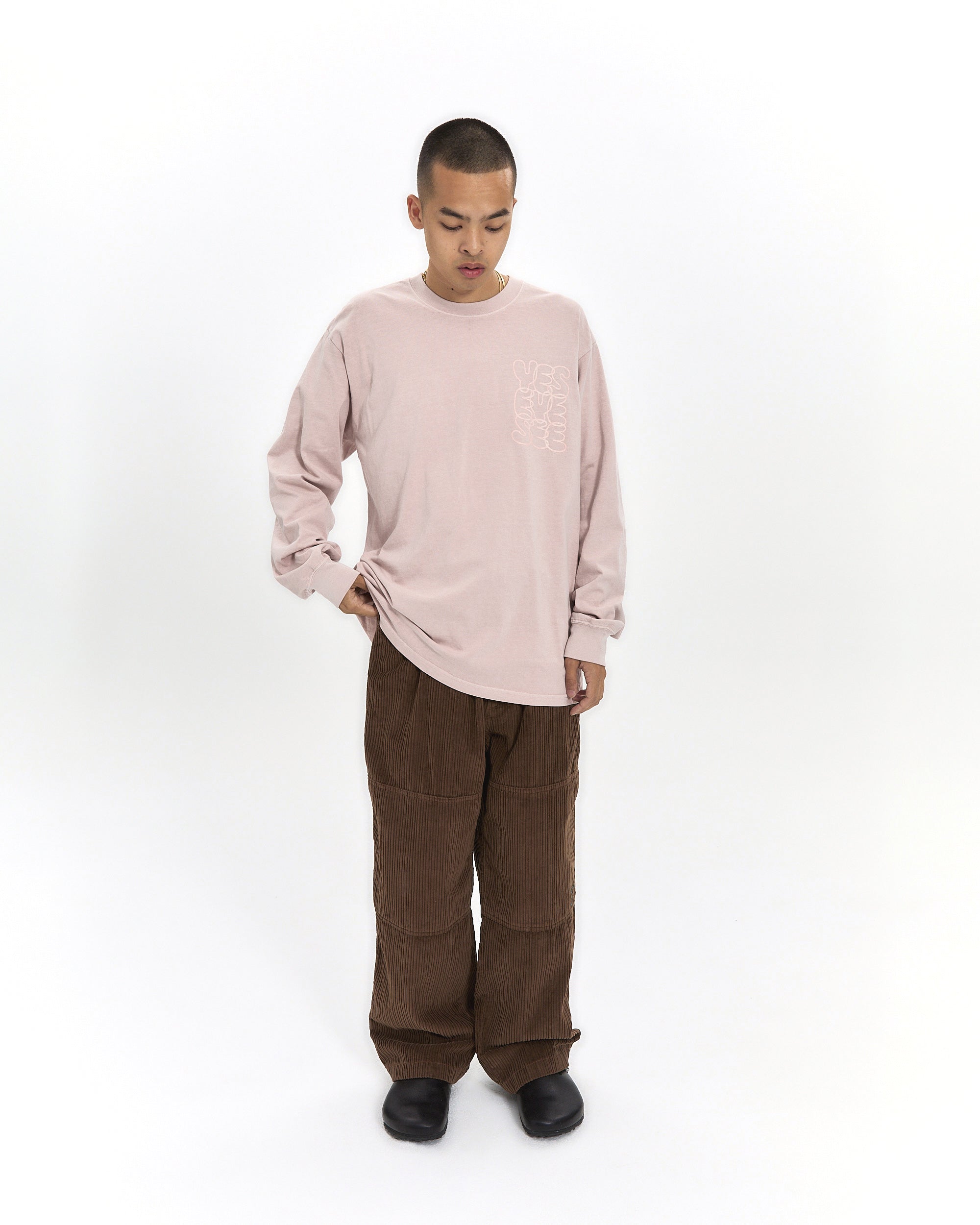 yeseyesee - Double Knee Corduroy Pants (Dark Brown) product image 7 | TRAB K-Fashion Australia