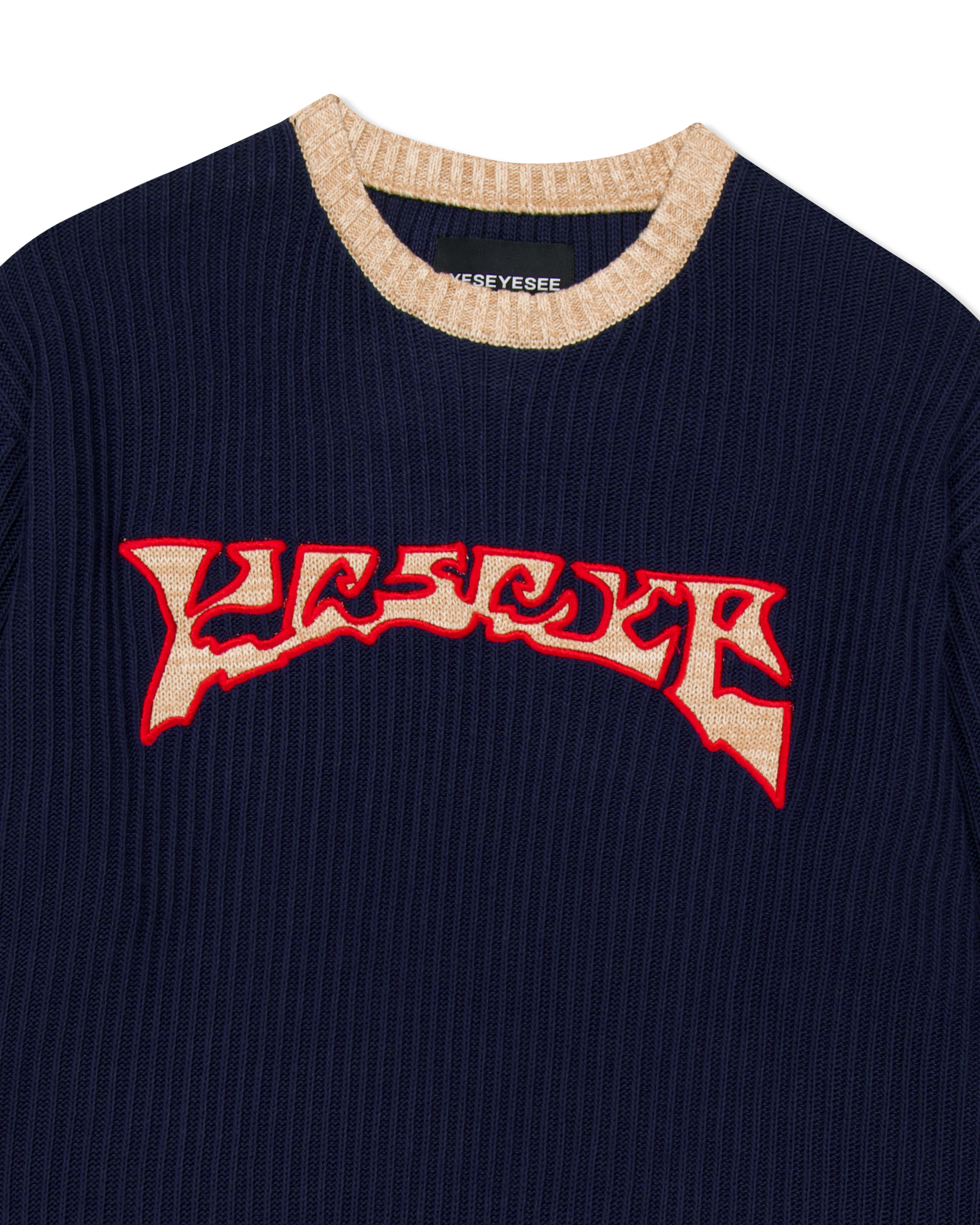 yeseyesee - Logo Applique Knit Pullover (Navy) product image 3 | TRAB K-Fashion Australia
