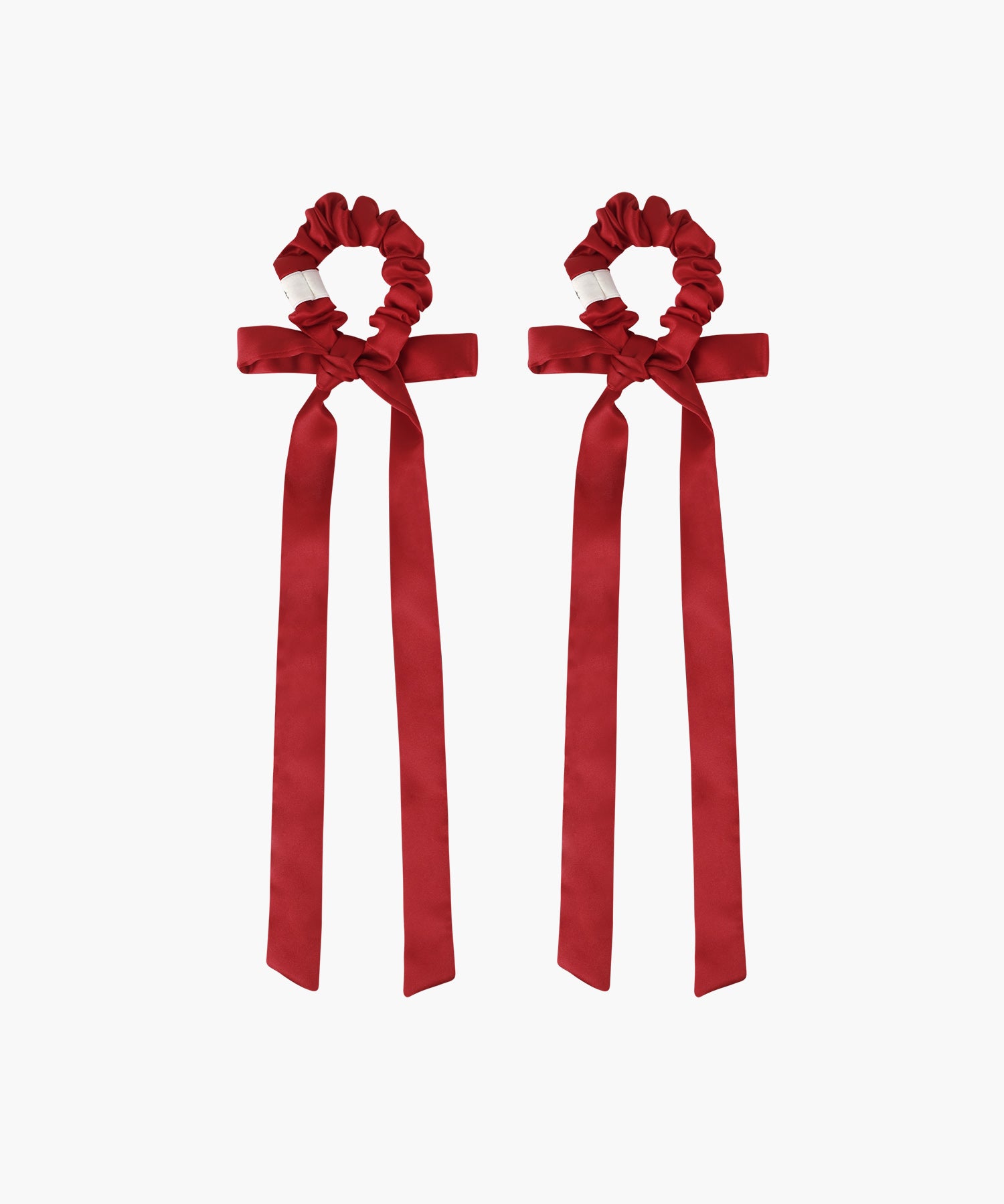 Marithe & Francois Girbaud - Regular Logo Satin Hair Ribbon Scrunchie 2pack (Red) product image 2 | TRAB K-Fashion Australia