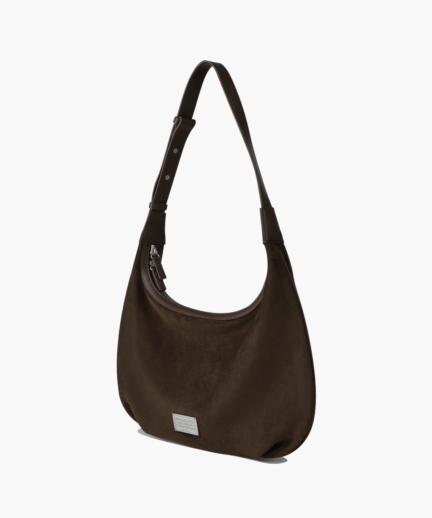 Marithe & Francois Girbaud - Classic Logo Round Suede Shoulder Bag (Brown) product image 2 | TRAB K-Fashion Australia