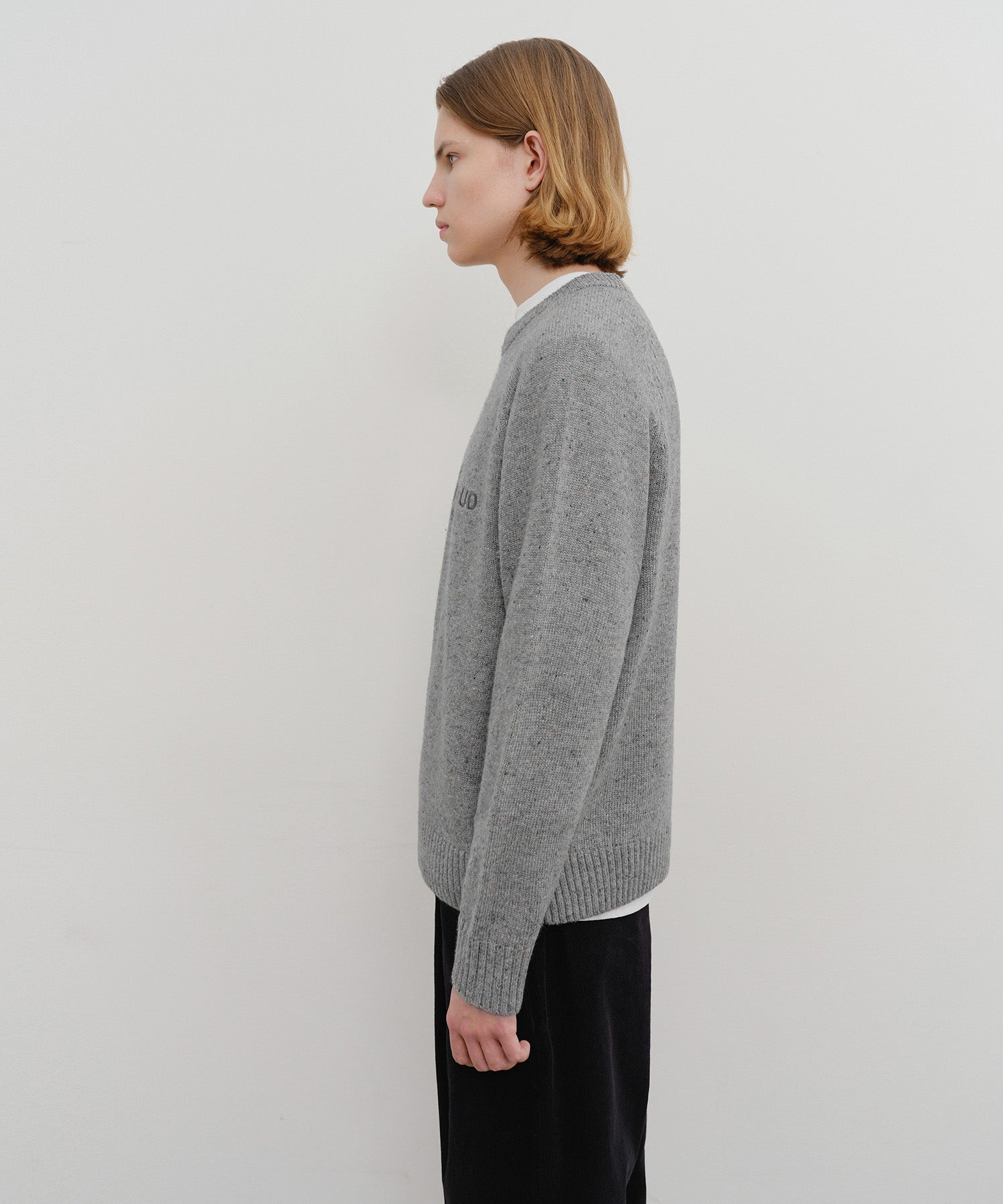 Marithe & Francois Girbaud - Lettering Logo Knit Pullover (Heather Gray) product image 2 | TRAB K-Fashion Australia