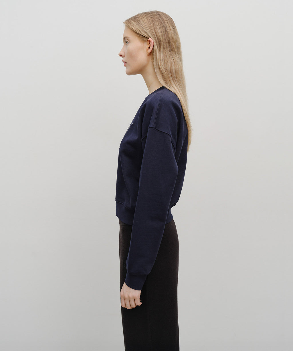Marithe & Francois Girbaud - Classic Logo Crop Sweatshirt (Navy) product image 2 | TRAB K-Fashion Australia