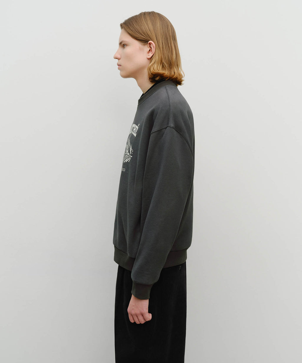 Marithe & Francois Girbaud - Winery Applique Logo Over Fit Sweatshirt (Charcoal) product image 2 | TRAB K-Fashion Australia