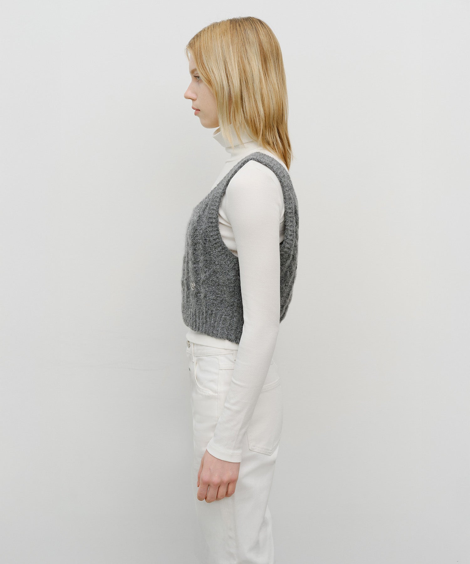 Marithe & Francois Girbaud - Logo Knit Bustier (Charcoal) product image 2 | TRAB K-Fashion Australia