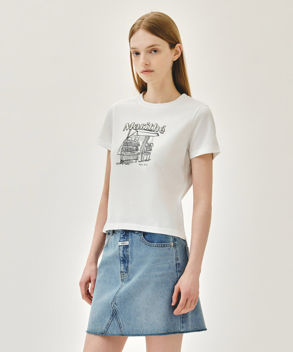 Marithe & Francois Girbaud - French Fruit Shop Graphic Tee (White) product image 2 | TRAB K-Fashion Australia